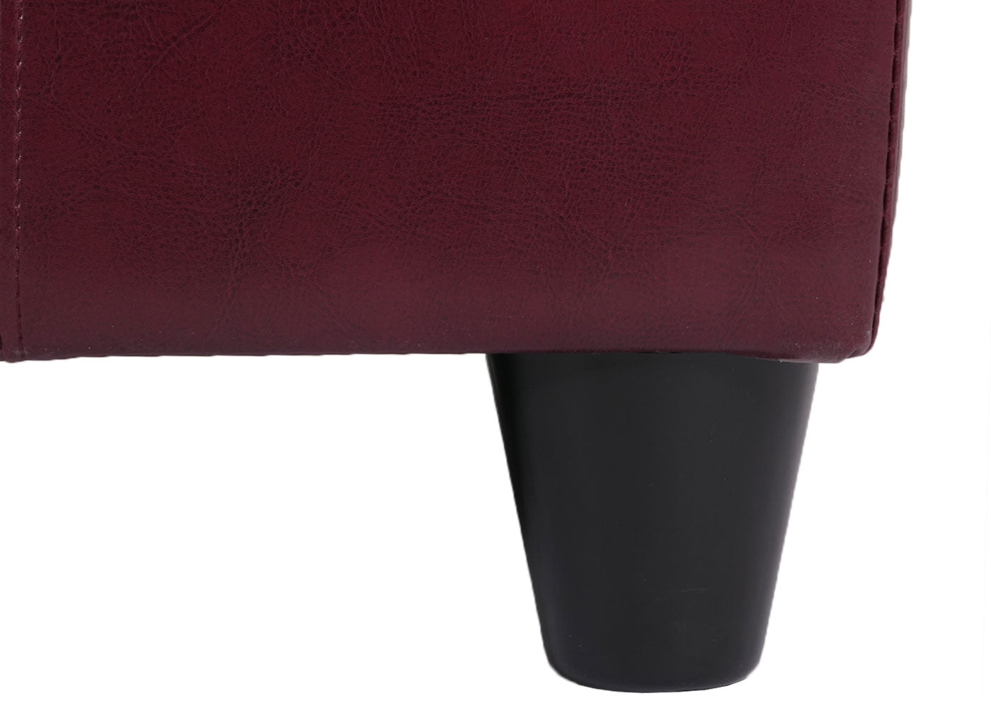 Opbergkist bank Kriens, leer + kunstleer, 112x45x45cm MVG-gecertificeerd ~ rood