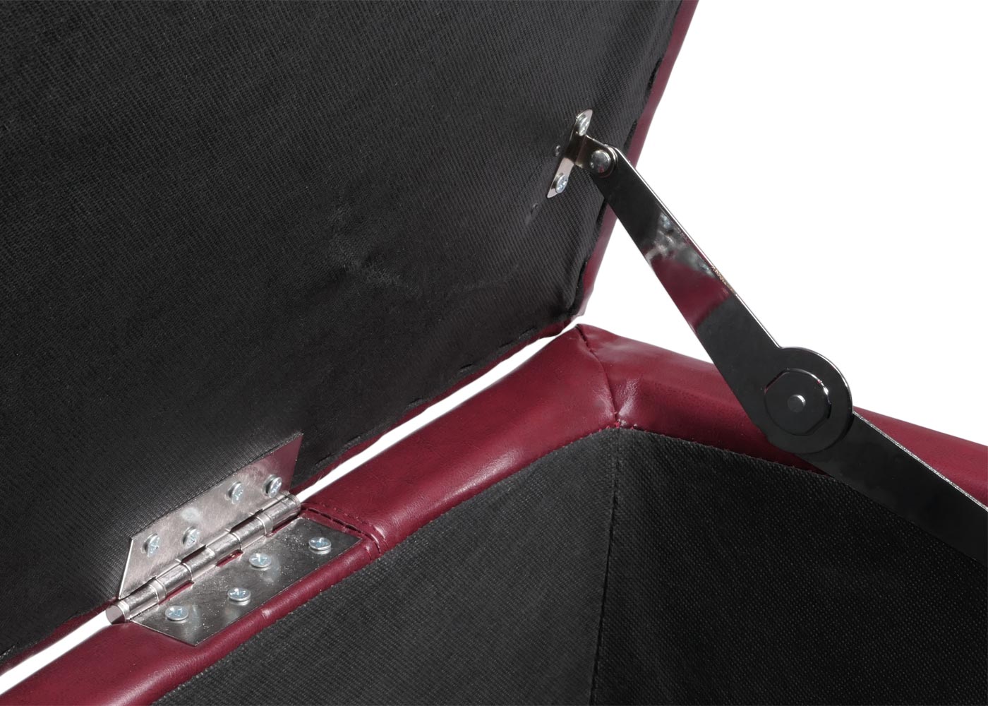 Bankzitting MET opbergvak Kriens leder + kunstleder 112x45x45cm MVG-gecertificeerd ~ rood