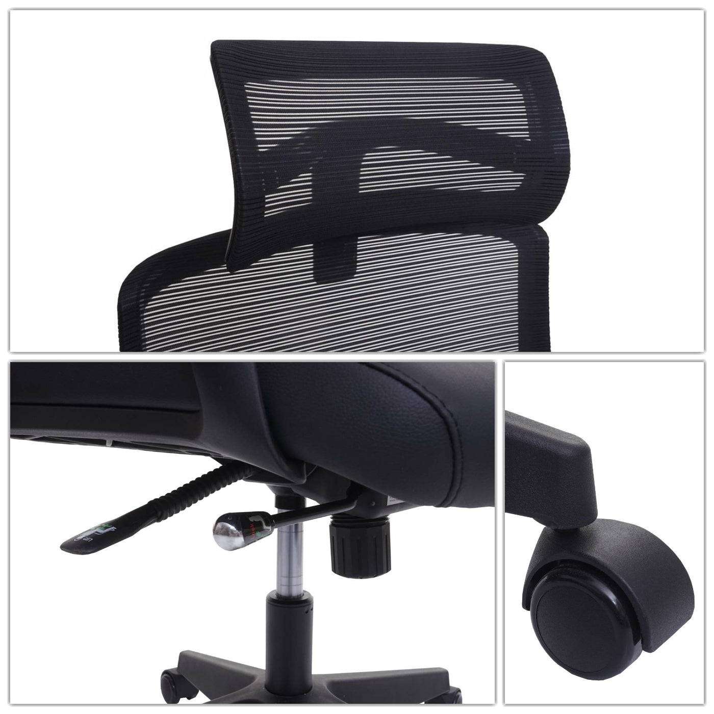 Bureaustoel MCW-J52, bureaustoel, ergonomische hoofdsteun, kunstleer ~ bordeaux-rood