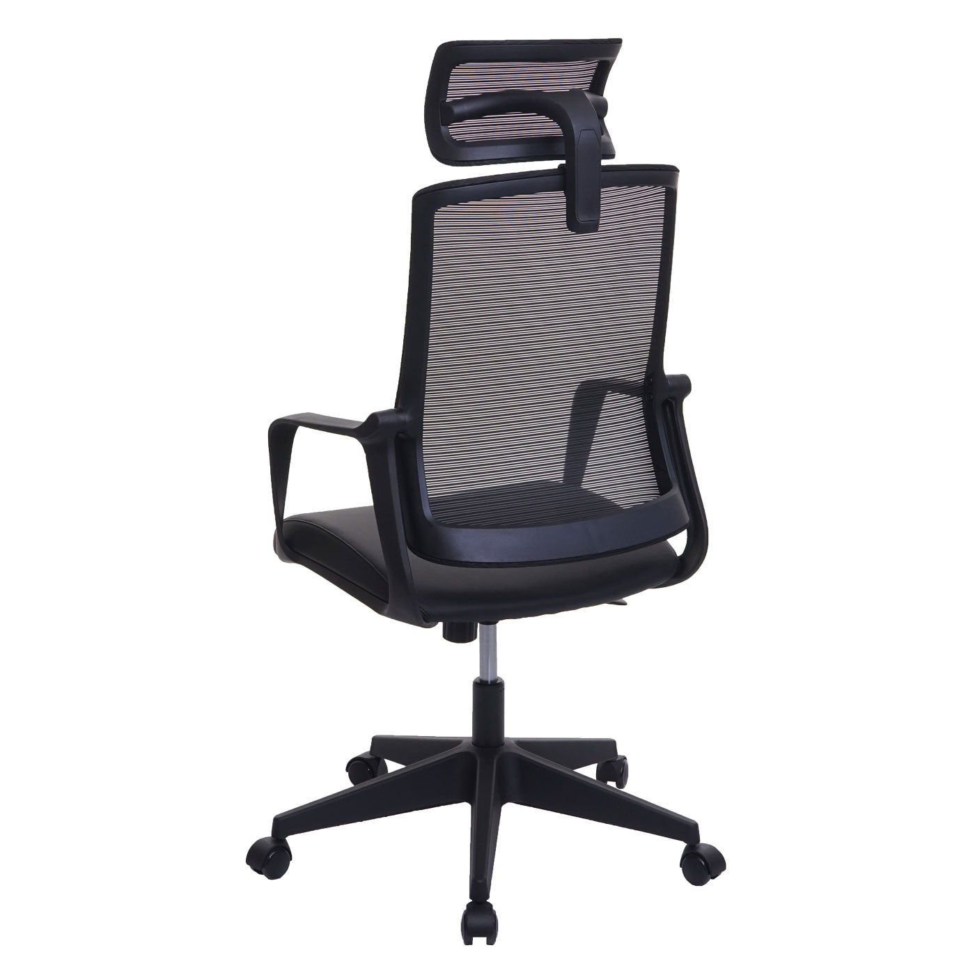 Bureaustoel MCW-J52, bureaustoel, ergonomische hoofdsteun, kunstleer ~ zwart