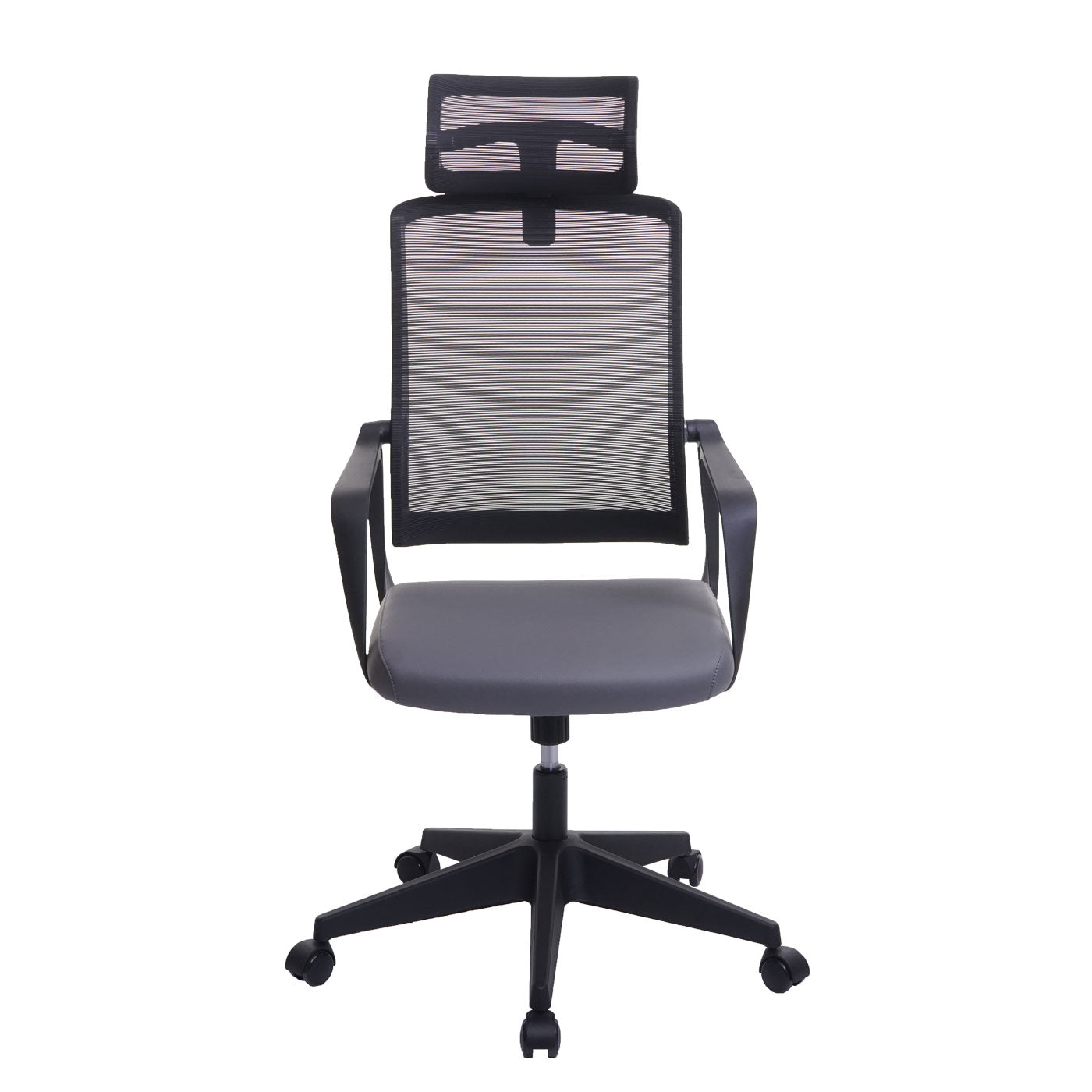 Bureaustoel MCW-J52, bureaustoel, ergonomische hoofdsteun, kunstleer ~ grijs