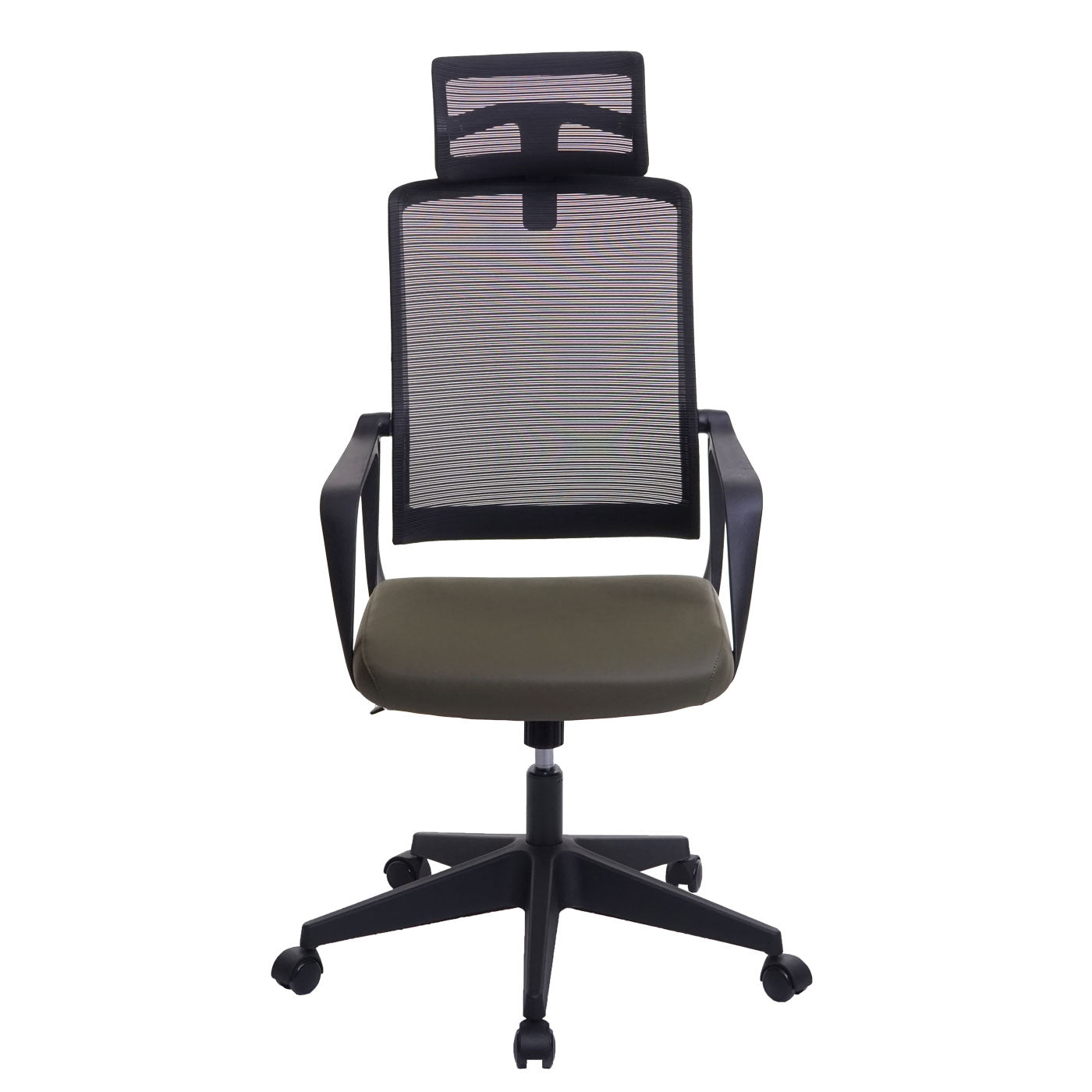 Bureaustoel MCW-J52, bureaustoel, ergonomische hoofdsteun, kunstleer ~ olijfgroen