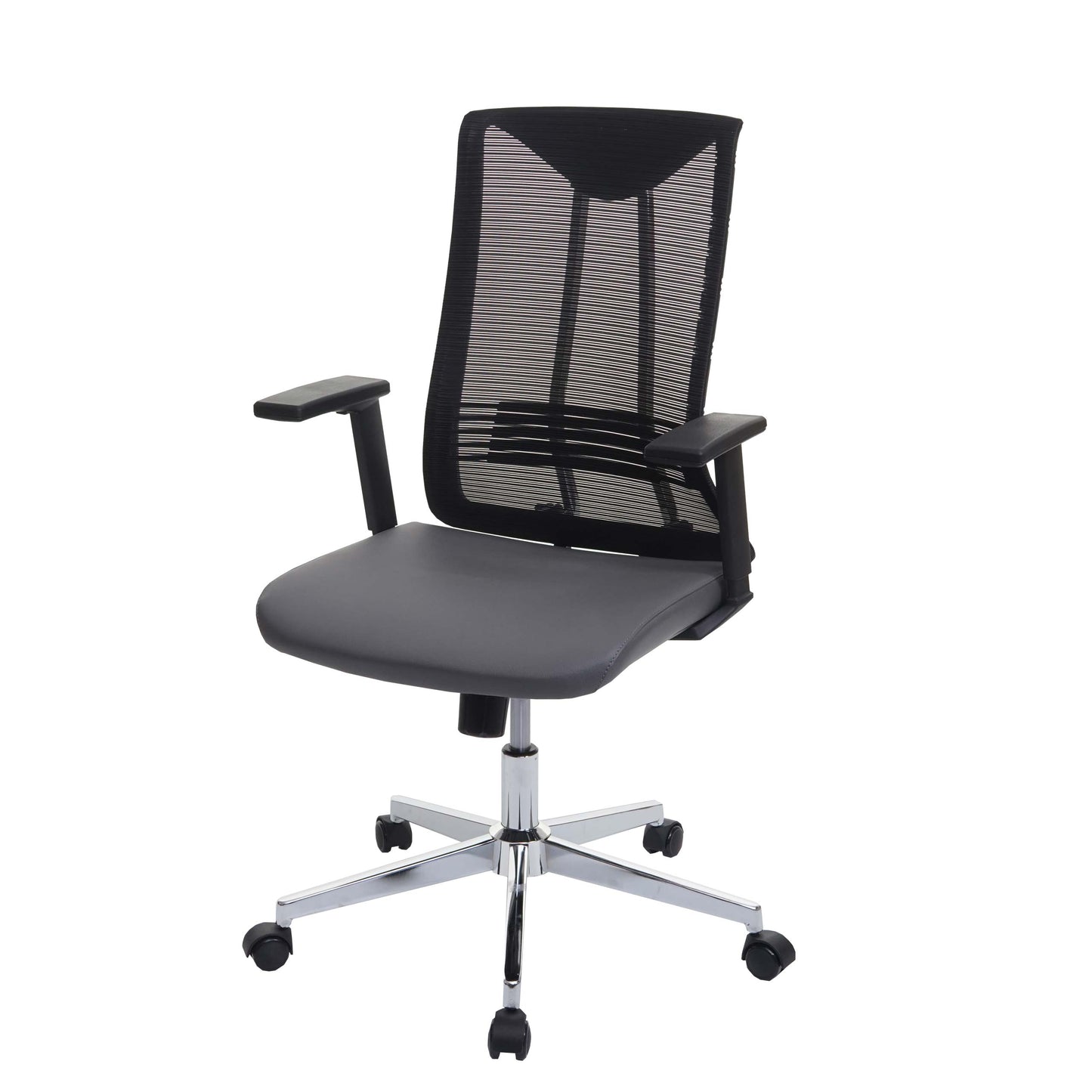 Bureaustoel MCW-J53, bureaustoel ergonomisch kunstleder ~ grijs
