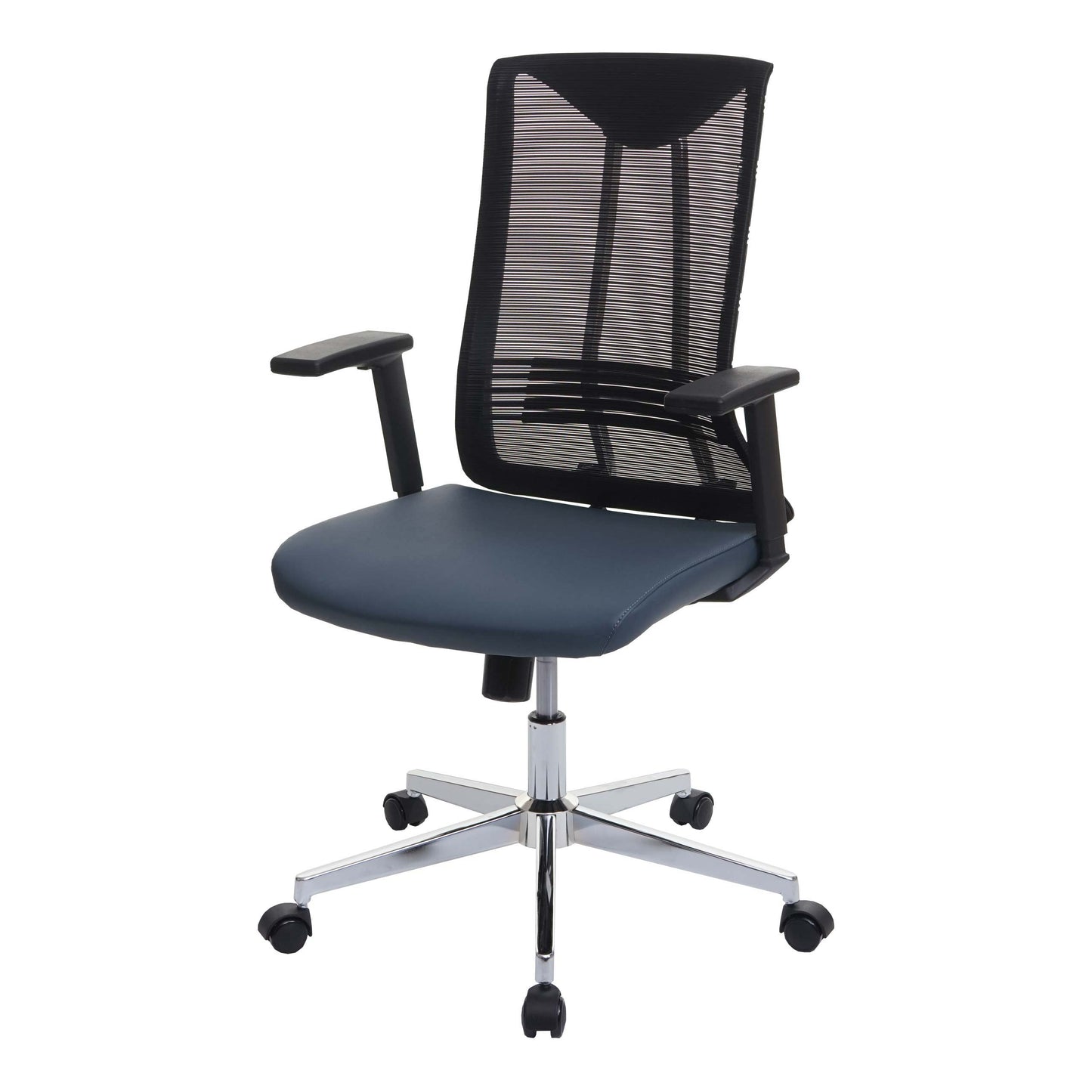 Bureaustoel MCW-J53, bureaustoel ergonomisch kunstleder ~ blauw-grijs