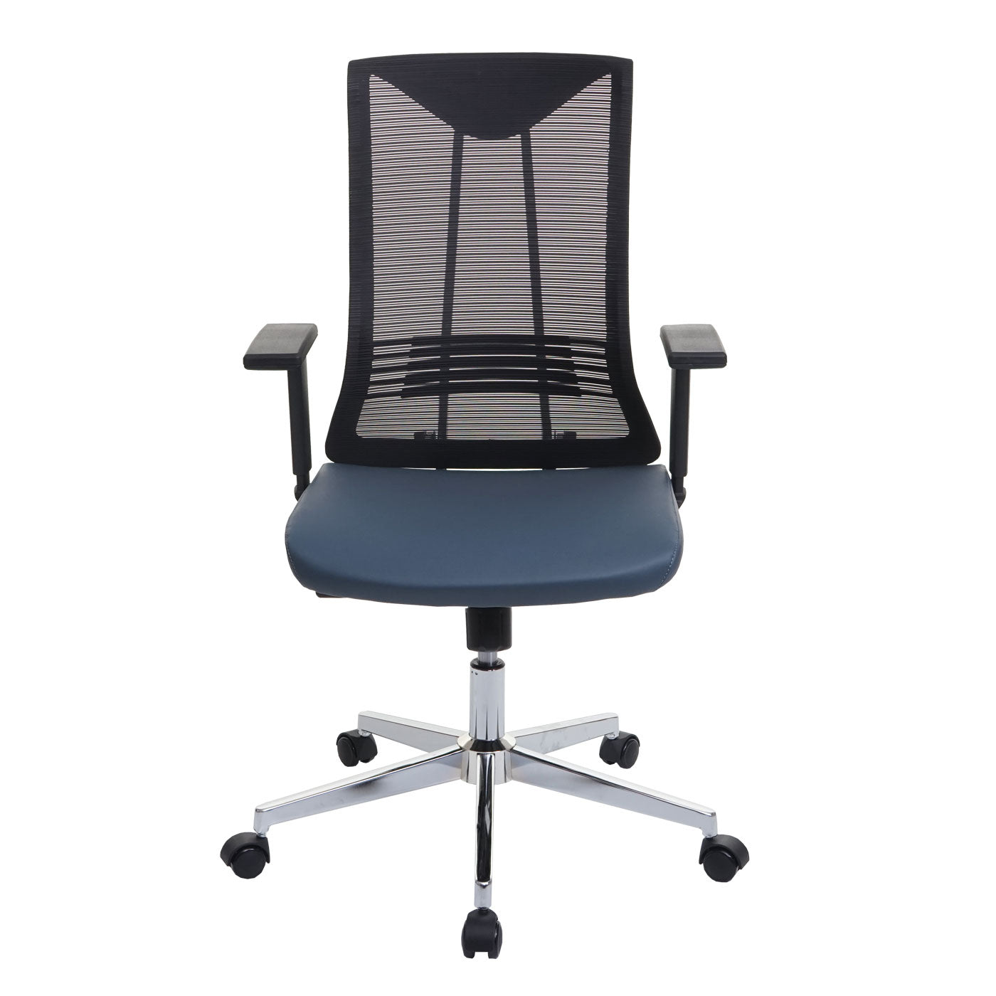 Bureaustoel MCW-J53, bureaustoel ergonomisch kunstleder ~ blauw-grijs
