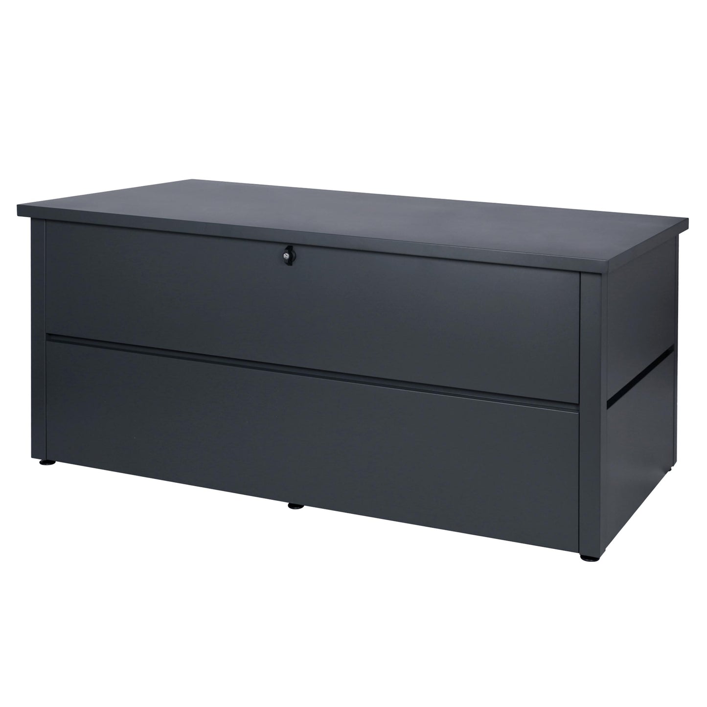 Tuinkist MCW-J56, opbergkist gewatteerd, waterdicht metaal roestvrij staal 69x165x85cm 692l ~ antraciet