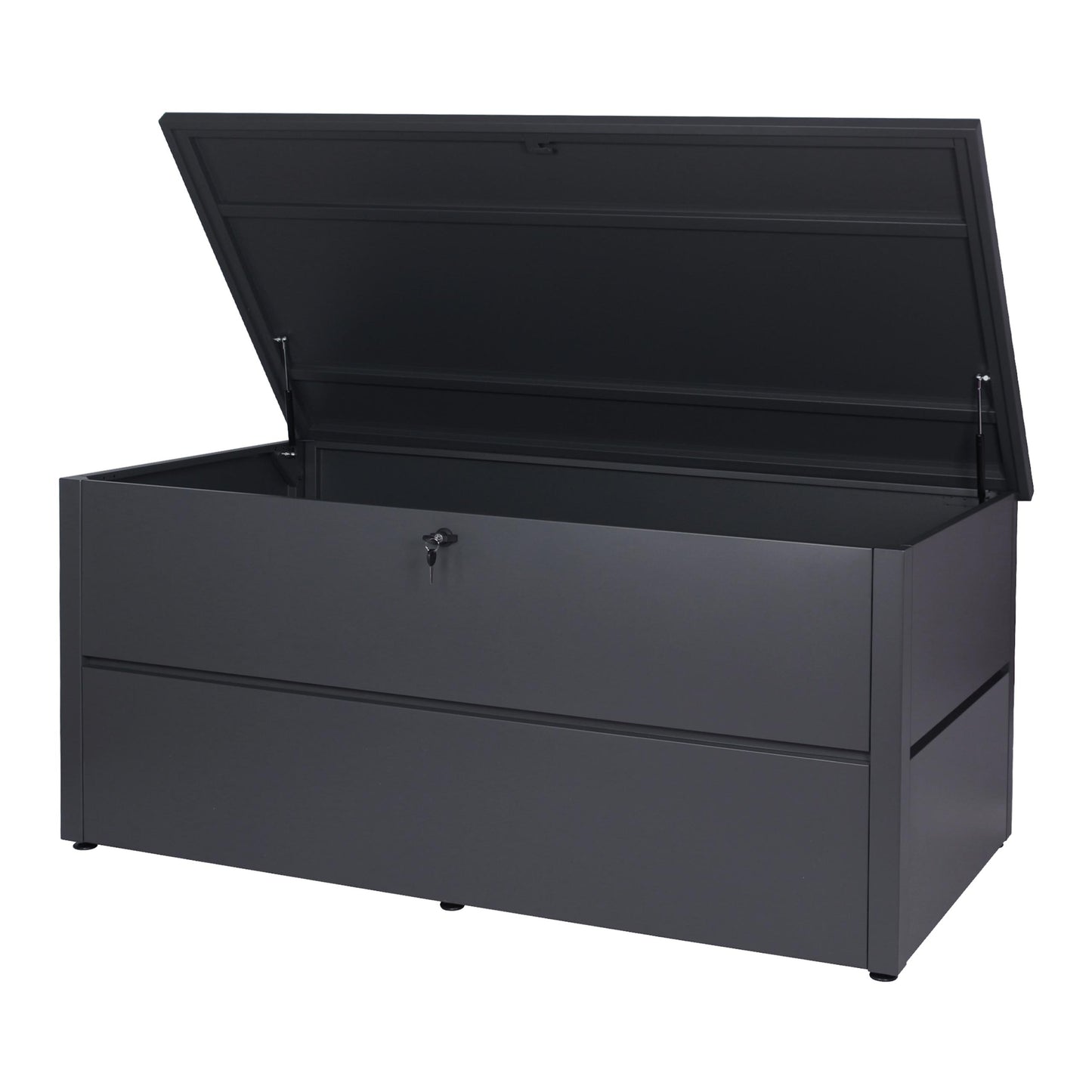 Tuinkist MCW-J56, opbergkist gewatteerd, waterdicht metaal roestvrij staal 69x165x85cm 692l ~ antraciet