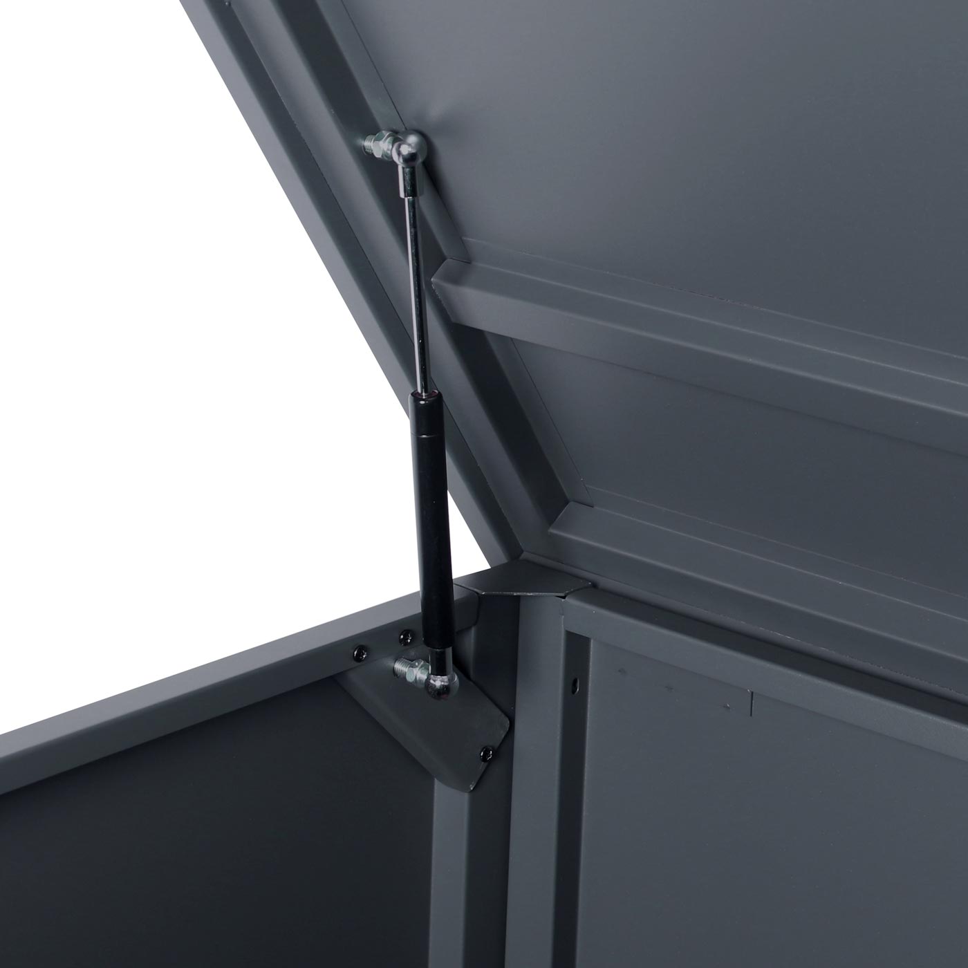 Tuinkist MCW-J56, opbergkist gewatteerd, waterdicht metaal roestvrij staal 69x165x85cm 692l ~ antraciet