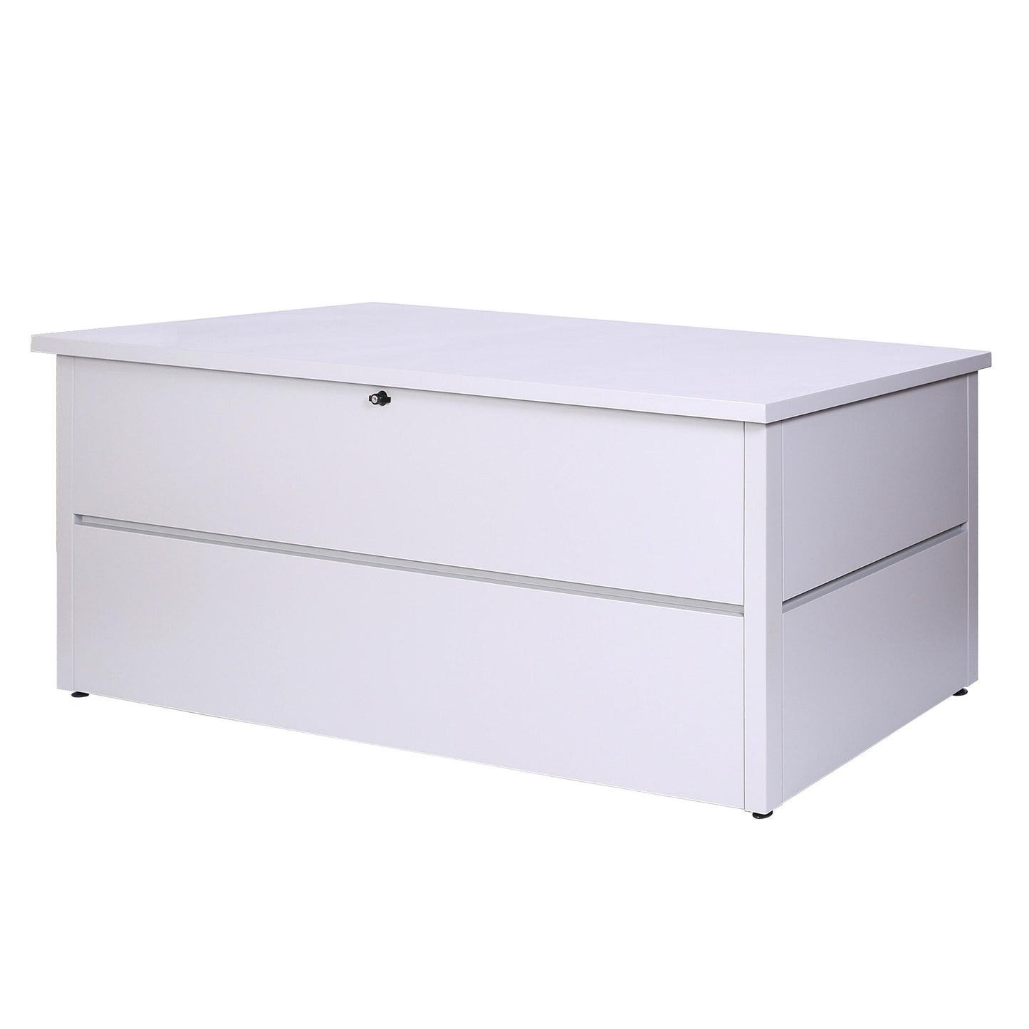 Tuinkist MCW-J56, opbergkist kussenkist, waterdicht metaal roestvrij staal 69x165x85cm 692l ~ lichtgrijs