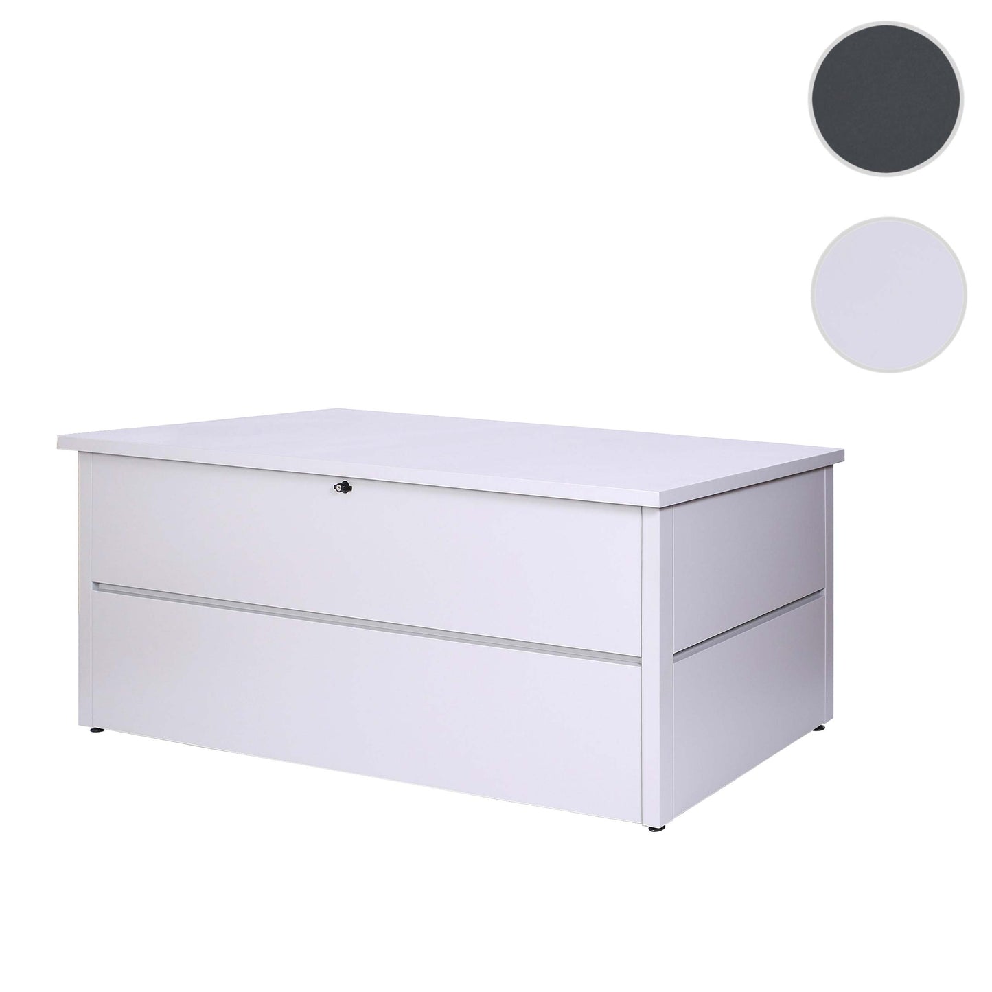 Tuinkist MCW-J56, opbergkist kussenkist, waterdicht metaal roestvrij staal 69x165x85cm 692l ~ lichtgrijs
