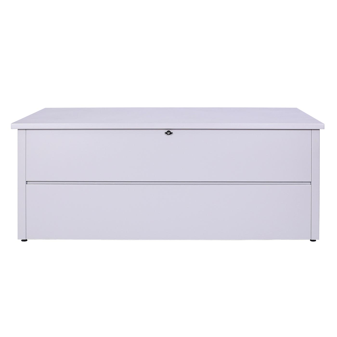 Tuinkist MCW-J56, opbergkist kussenkist, waterdicht metaal roestvrij staal 69x165x85cm 692l ~ lichtgrijs