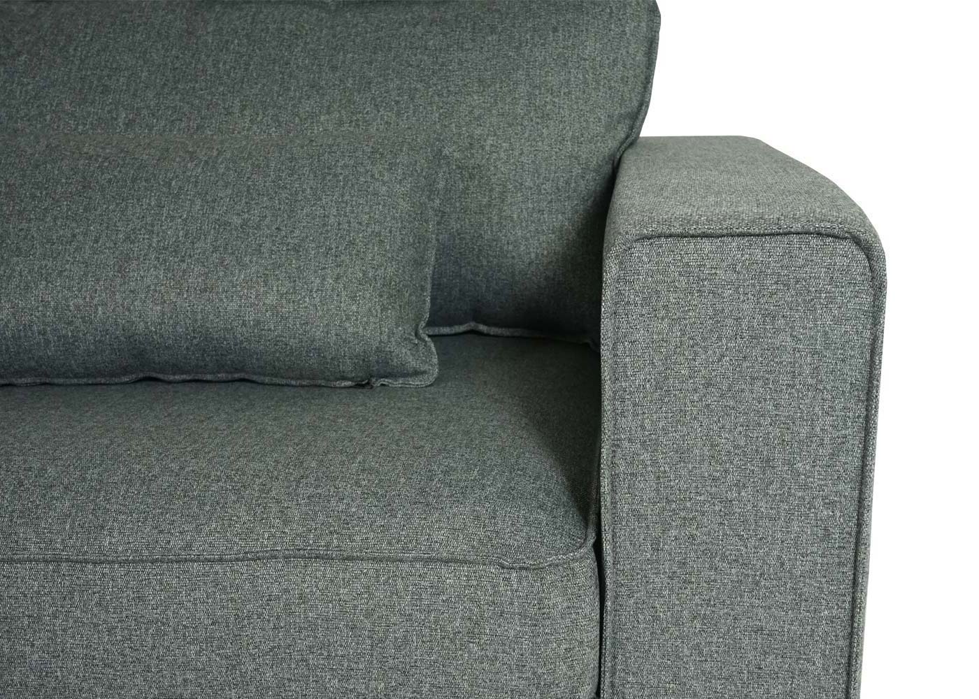Hoekbank MCW-J58, bank met voetenbank links, Made in EU, waterafstotend 295cm ~ stof/textiel grijs