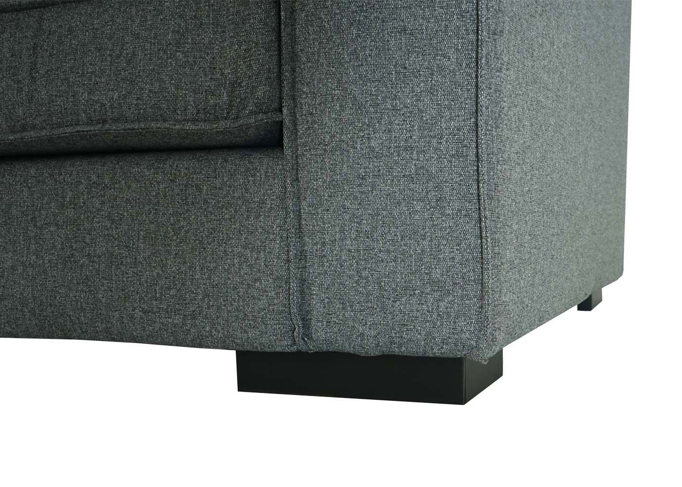 Hoekbank MCW-J58, bank met voetenbank links, Made in EU, waterafstotend 295cm ~ stof/textiel grijs