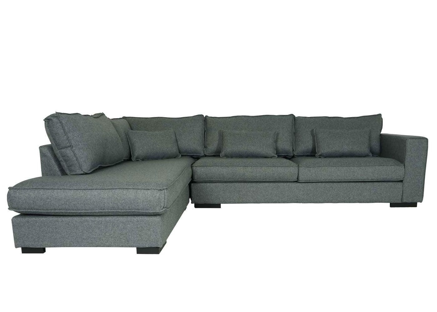 Hoekbank MCW-J58, bank met voetenbank links, Made in EU, waterafstotend 295cm ~ stof/textiel grijs