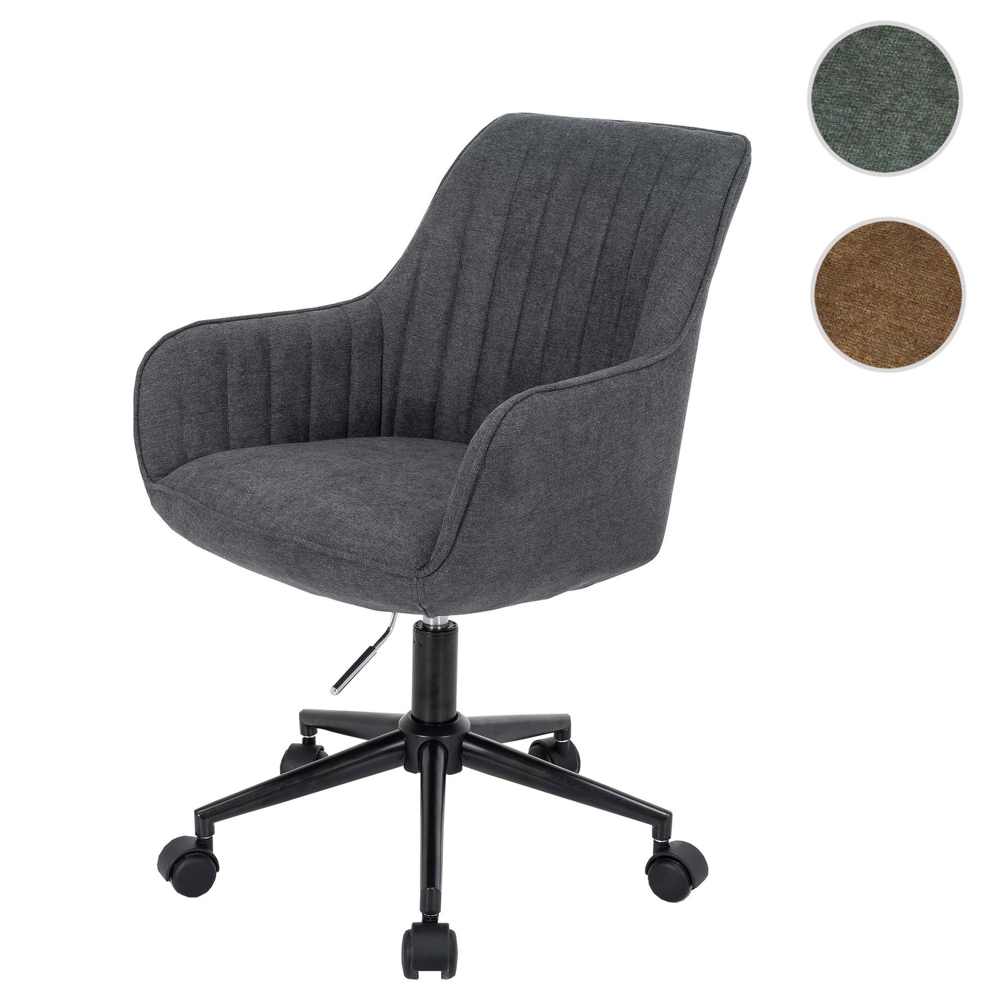 Bureaustoel MCW-J62, bureaustoel bureaustoel fauteuil, stof/textiel met armleuningen ~ antraciet