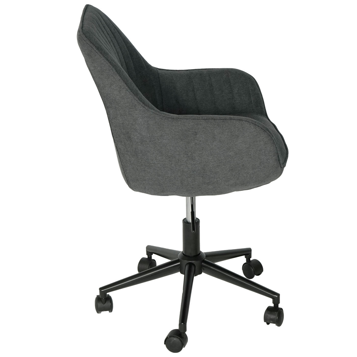 Bureaustoel MCW-J62, bureaustoel bureaustoel fauteuil, stof/textiel met armleuningen ~ antraciet