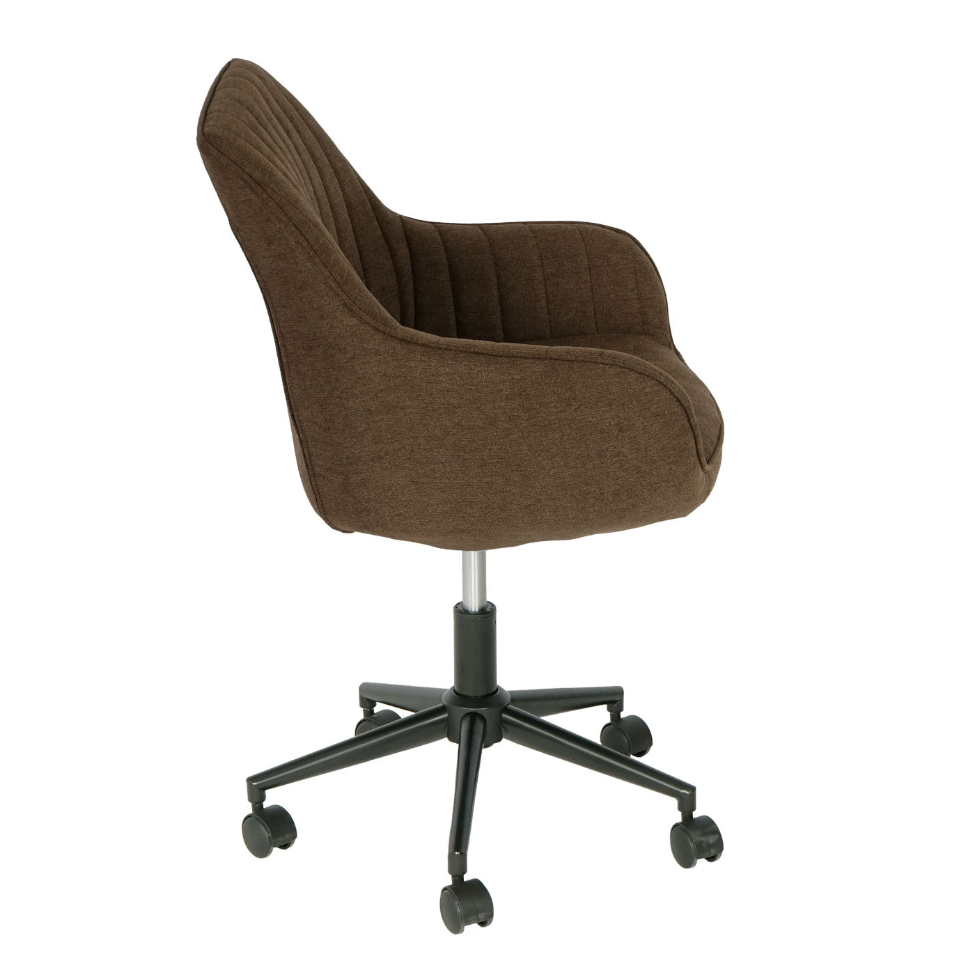 Bureaustoel MCW-J62, bureaustoel bureaustoel fauteuil, stof/textiel met armleuningen ~ bruin