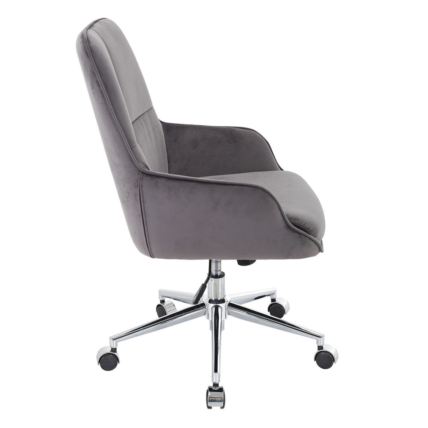 Bureaustoel MCW-J64, bureaustoel bureaustoel fauteuil, in hoogte verstelbaar fluweel MVG ~ donkergrijs