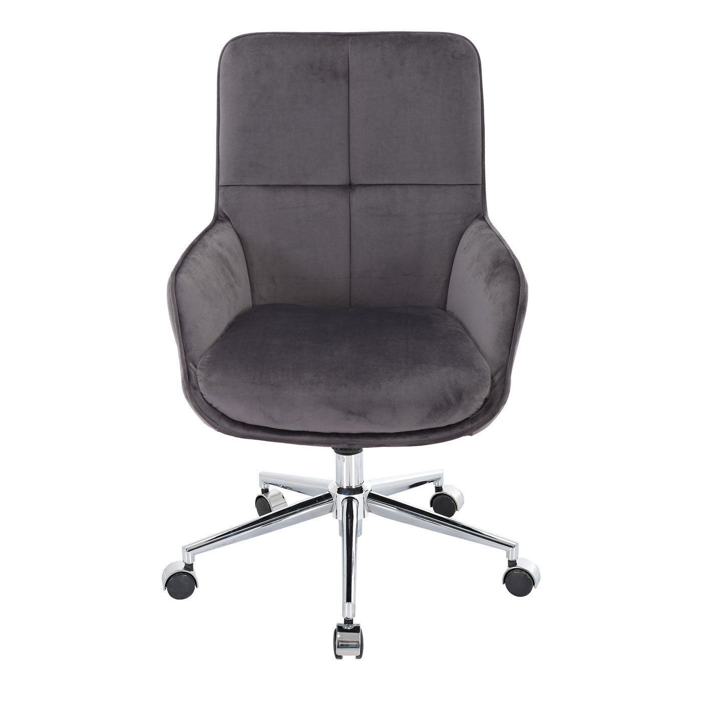 Bureaustoel MCW-J64, bureaustoel bureaustoel fauteuil, in hoogte verstelbaar fluweel MVG ~ donkergrijs