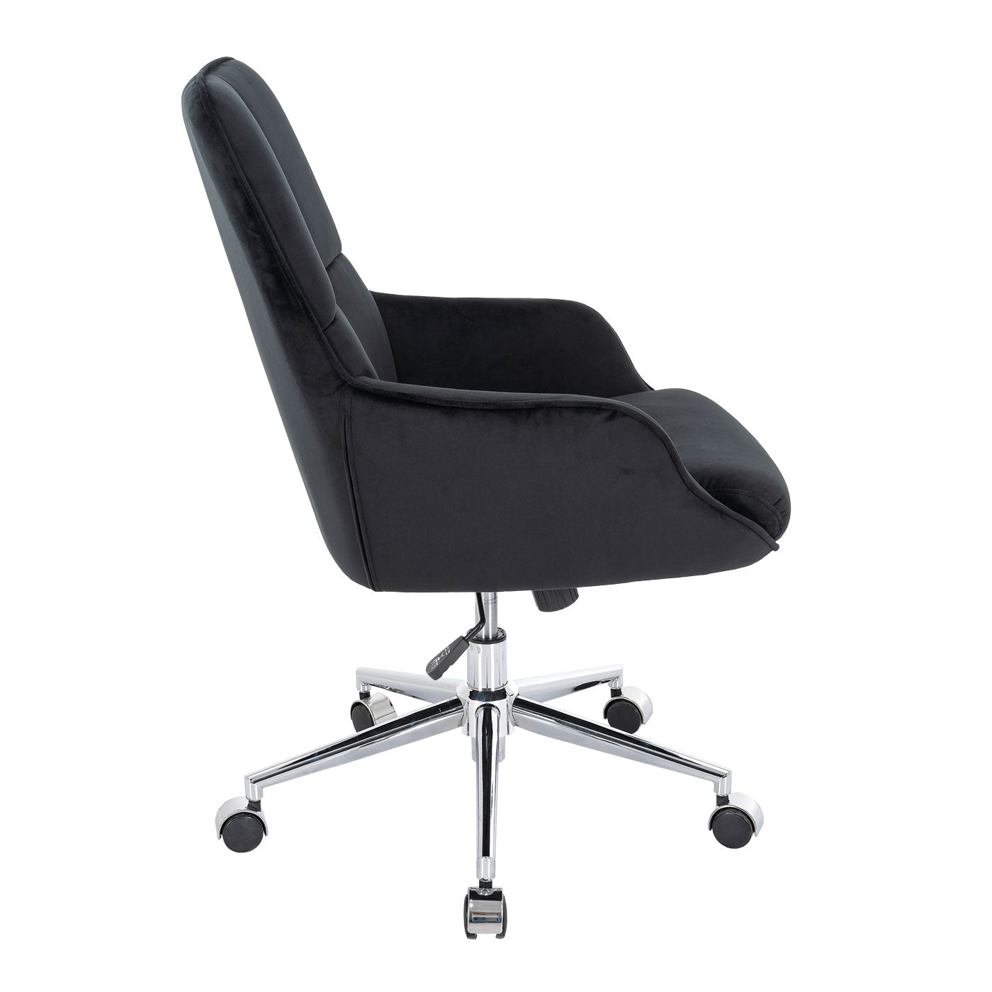 Bureaustoel MCW-J64, bureaustoel bureaustoel fauteuil, in hoogte verstelbaar fluweel MVG ~ zwart