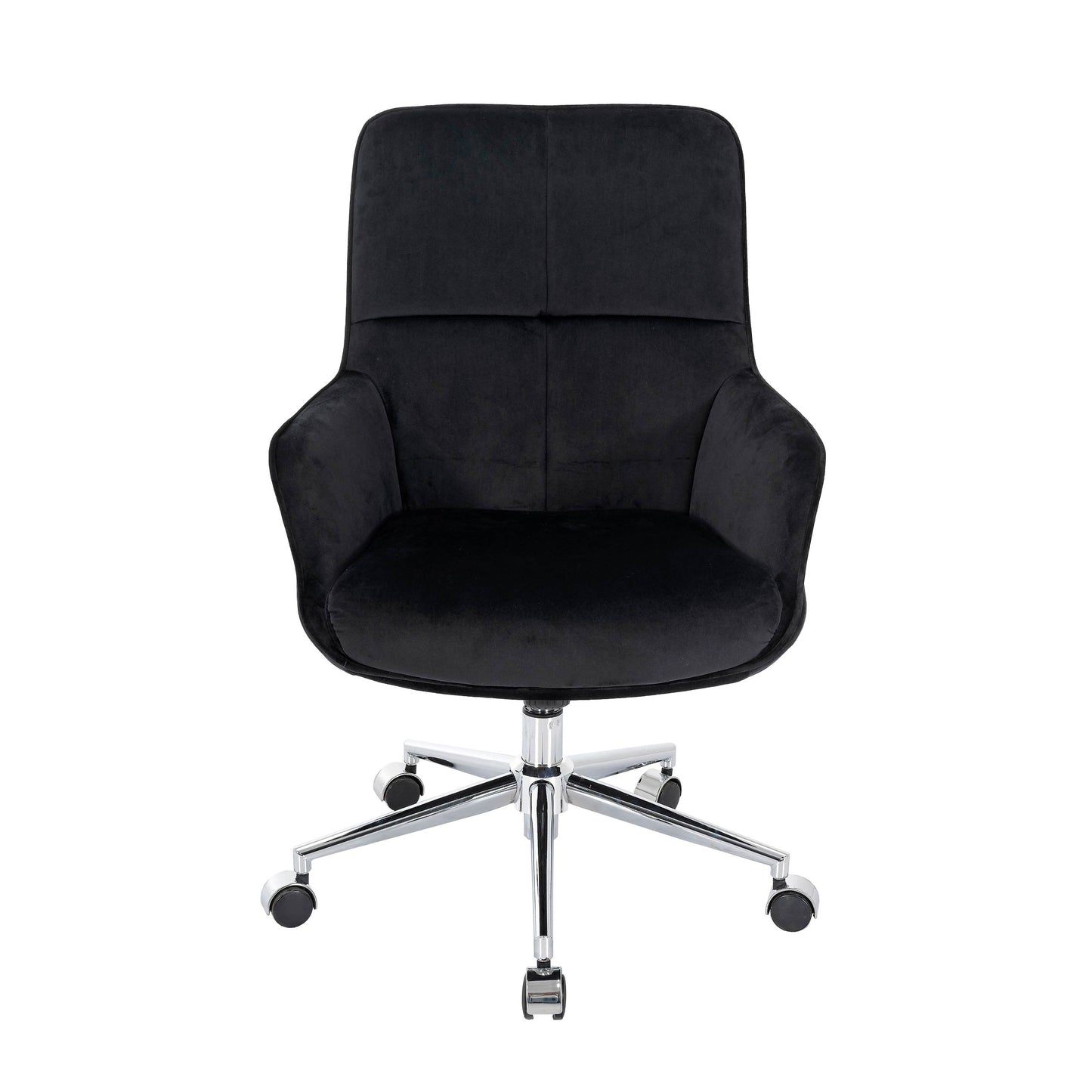 Bureaustoel MCW-J64, bureaustoel bureaustoel fauteuil, in hoogte verstelbaar fluweel MVG ~ zwart