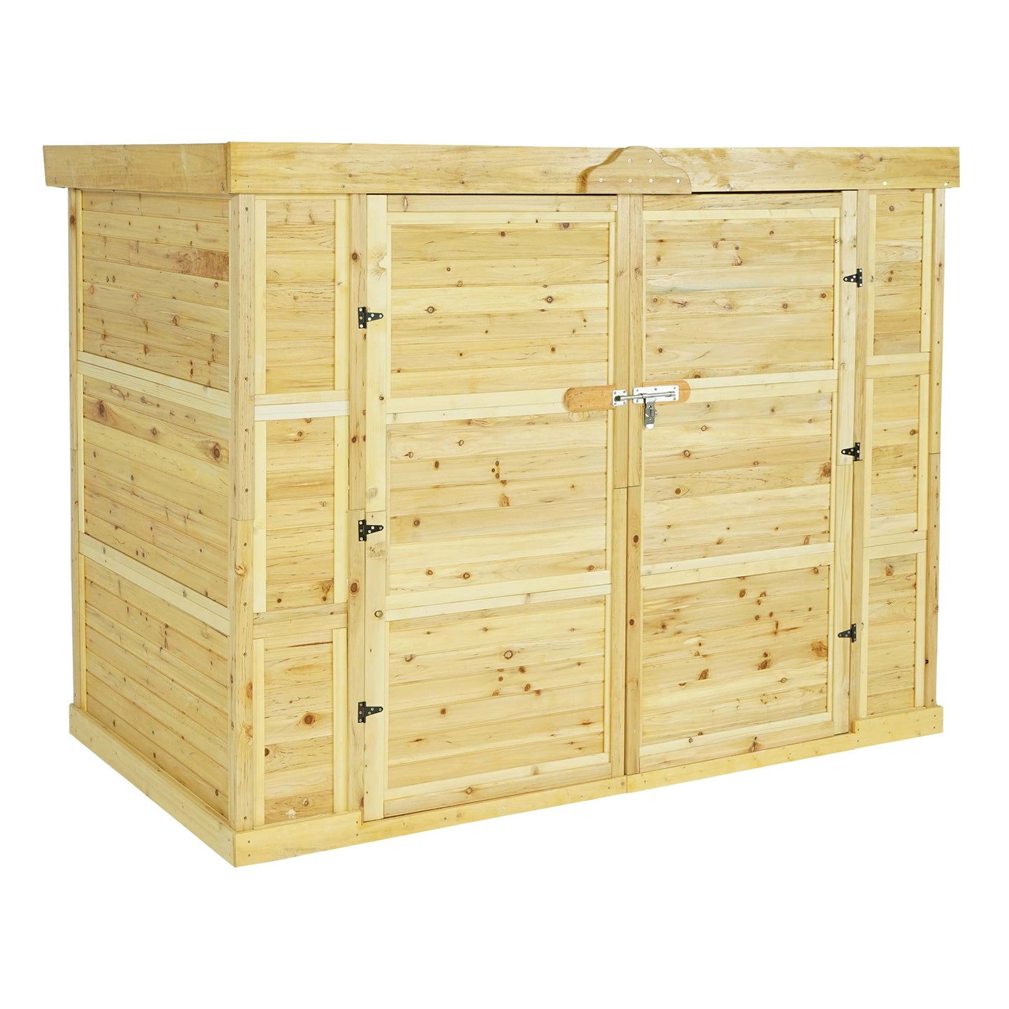 2-fietsengarage MCW-H63b, fietsbox gereedschapshok, afsluitbaar 155x205x107cm ~ bruin