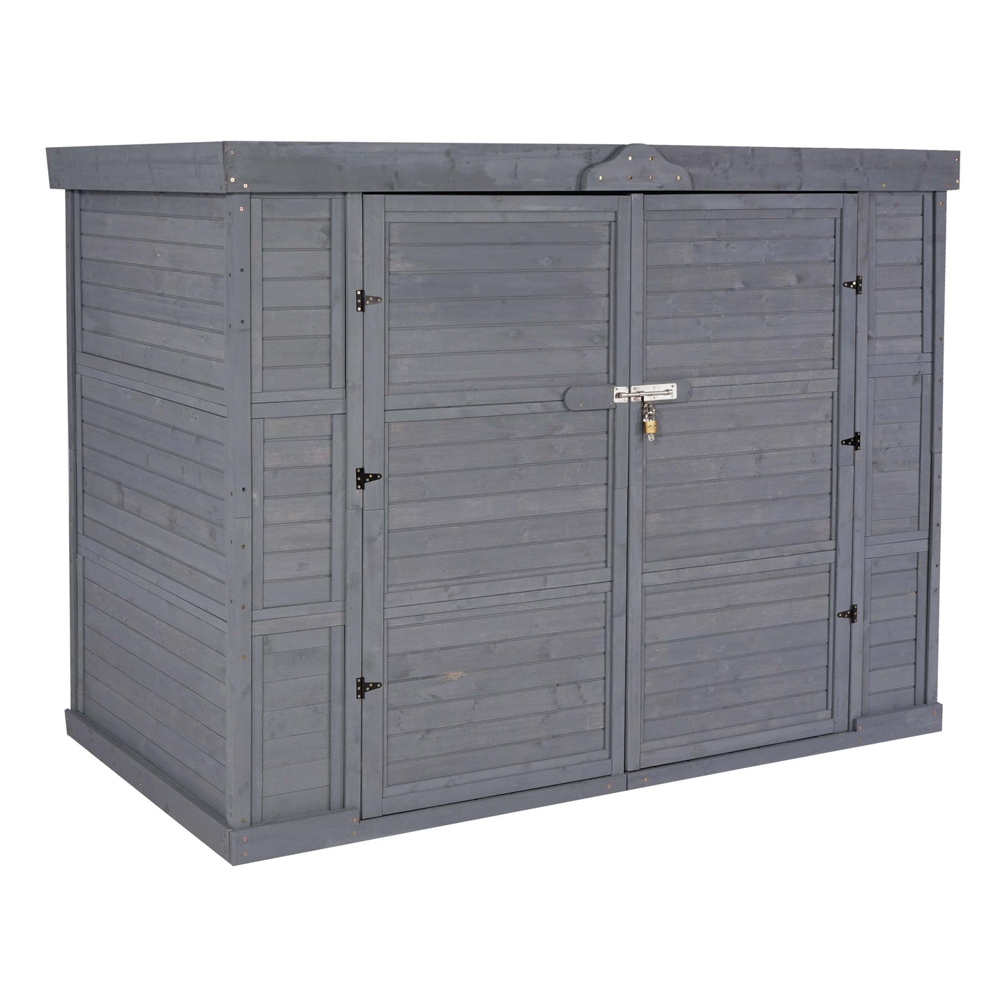 2-fietsengarage MCW-H63b, fietsbox gereedschapshok, afsluitbaar 155x205x107cm ~ grijs