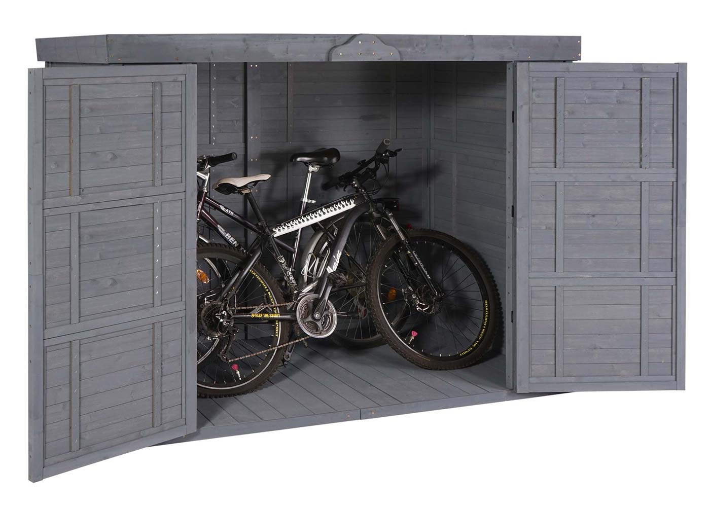 2-fietsengarage MCW-H63b, fietsbox gereedschapshok, afsluitbaar 155x205x107cm ~ grijs