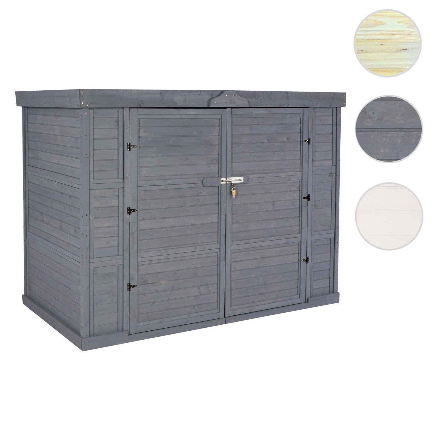 2-fietsengarage MCW-H63b, fietsbox gereedschapshok, afsluitbaar 155x205x107cm ~ grijs