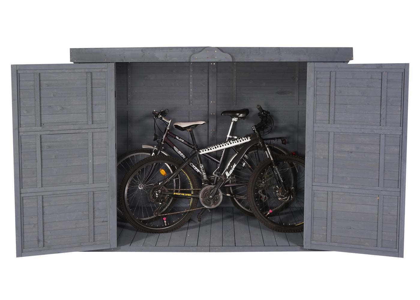 2-fietsengarage MCW-H63b, fietsbox gereedschapshok, afsluitbaar 155x205x107cm ~ grijs