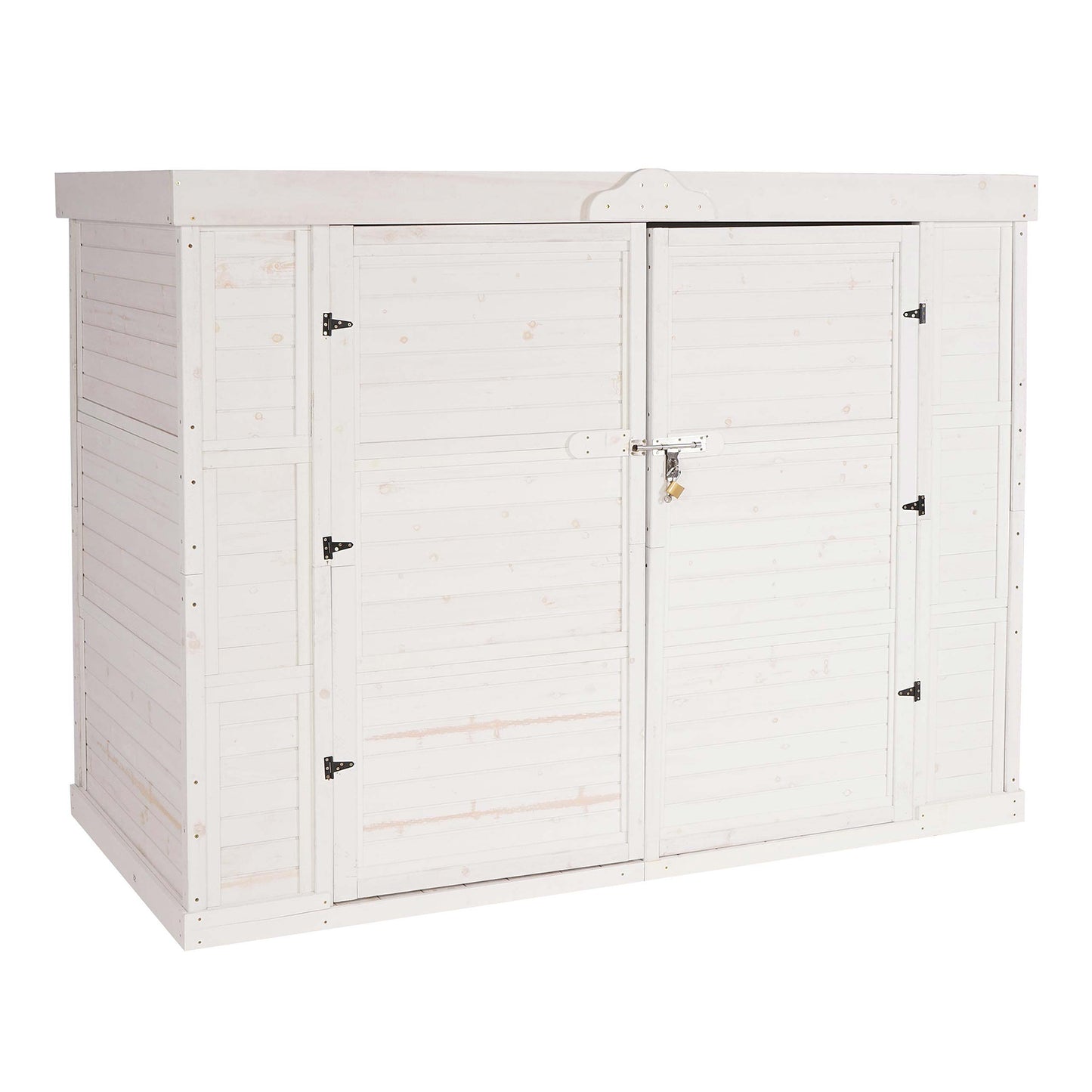 2-fietsengarage MCW-H63b, fietsbox gereedschapshok, afsluitbaar 155x205x107cm ~ wit