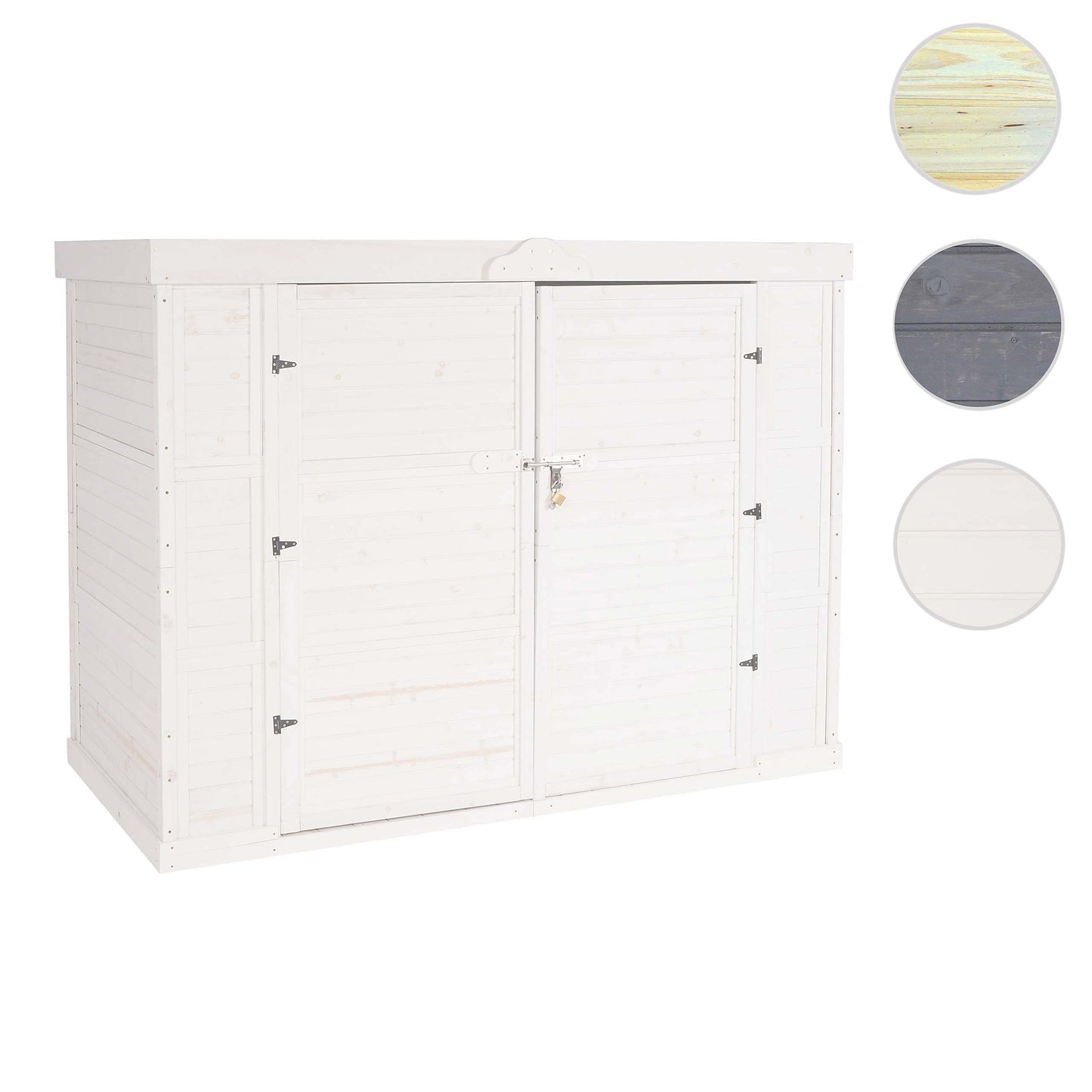 2-fietsengarage MCW-H63b, fietsbox gereedschapshok, afsluitbaar 155x205x107cm ~ wit