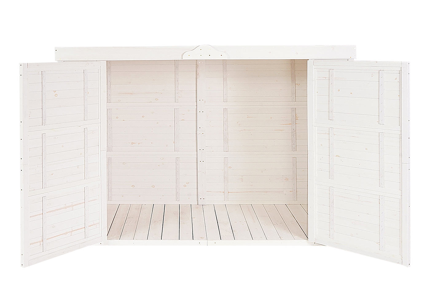 2-fietsengarage MCW-H63b, fietsbox gereedschapshok, afsluitbaar 155x205x107cm ~ wit