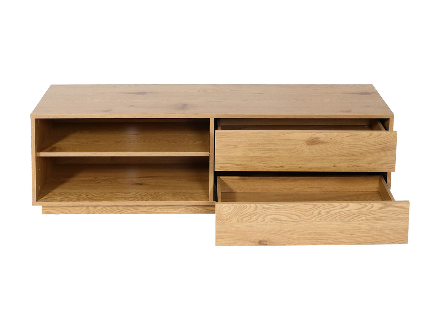 TV-rek MCW-J78, TV-tafel lowboard ladekast, lade, MDF 42x140x40cm ~ eiken look