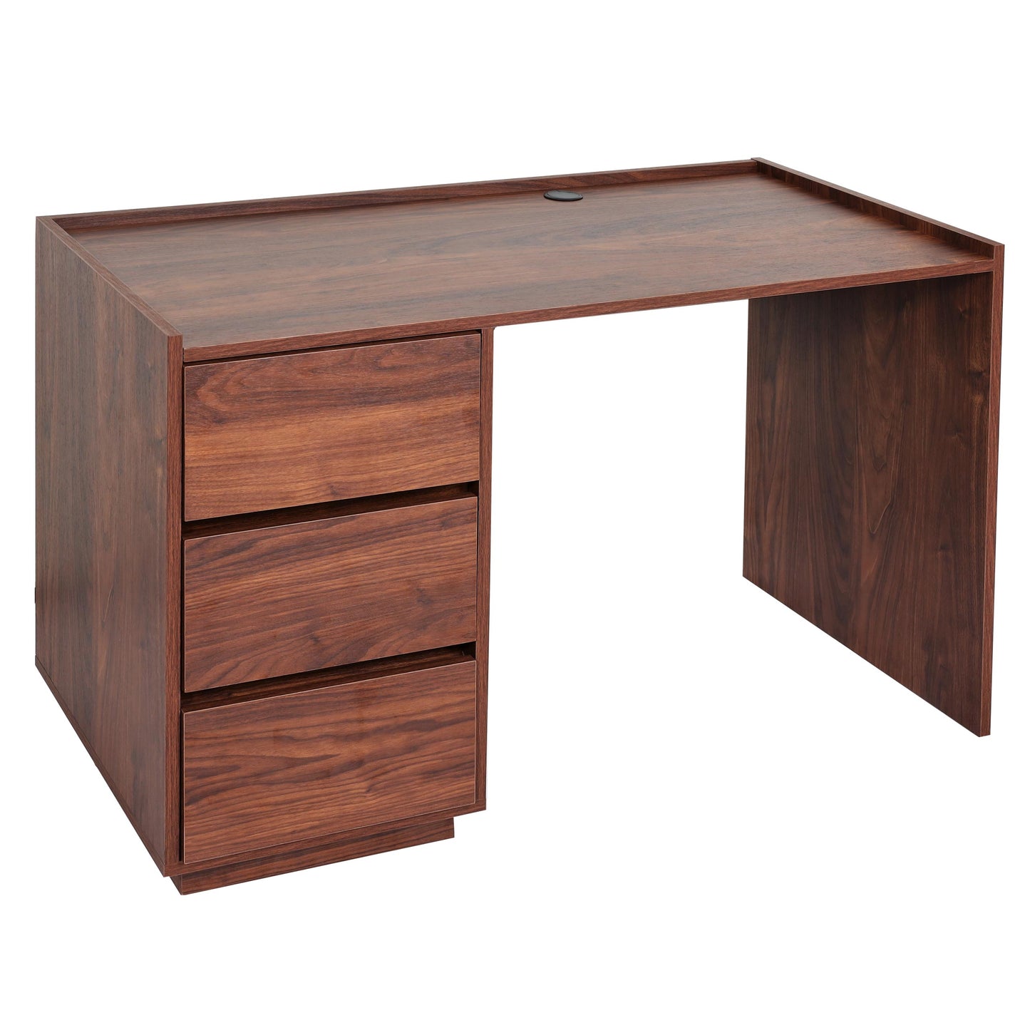 Bureau MCW-J78, bureau computerbureau werktafel, lade, 78x121x60cm ~ walnoot look