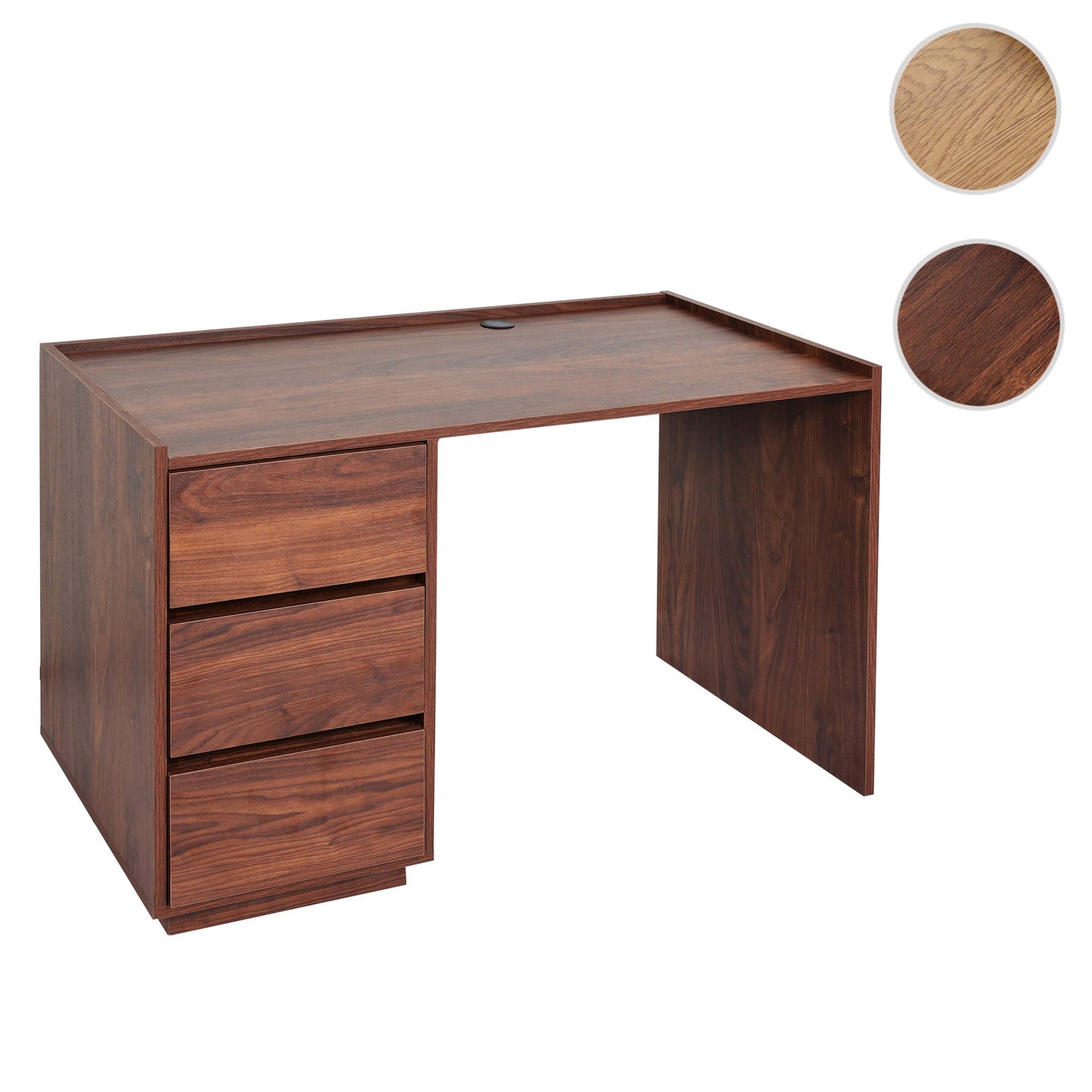 Bureau MCW-J78, bureau computerbureau werktafel, lade, 78x121x60cm ~ walnoot look