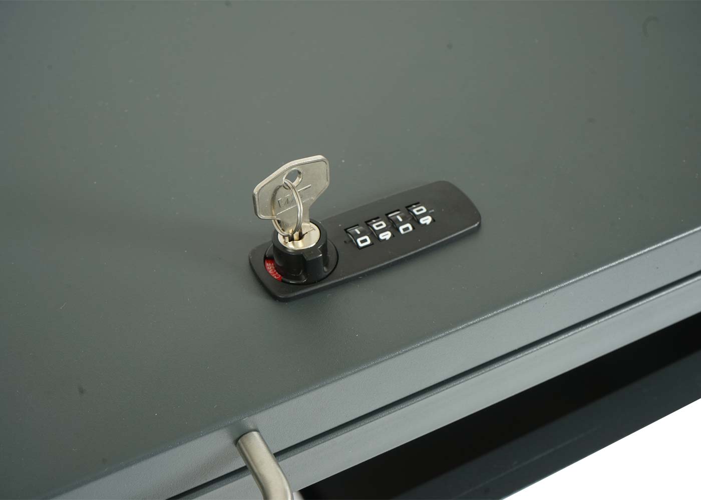 1 afvalemmerbehuizing MCW-J82, afvalemmerbox, uittrekbaar, metaal 32kg, antraciet ~ kersenhout look donkerbruin