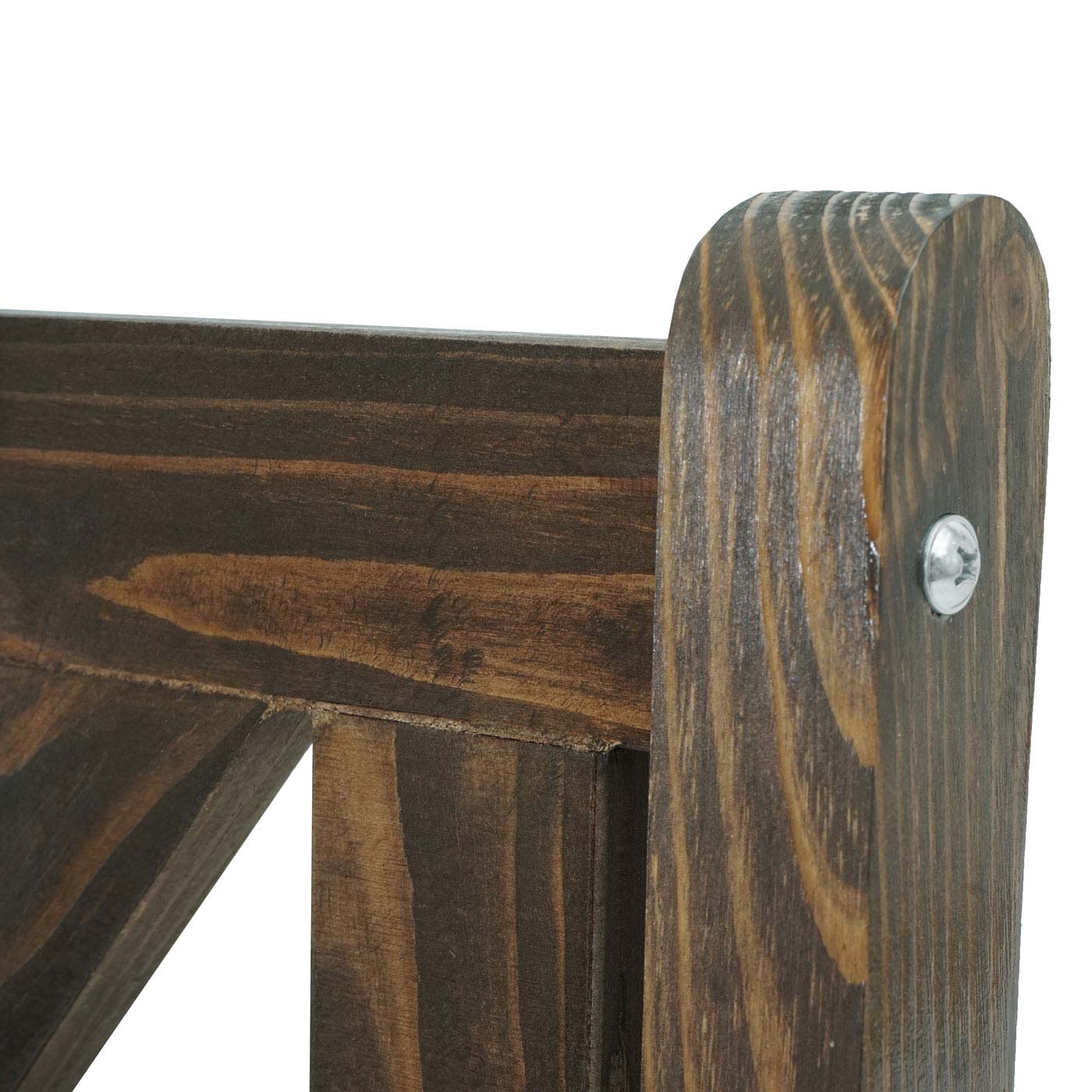 Tuinbank Kopenhagen, zitbank parkbank houten bank, 3-zits horeca kwaliteit massief hout 160cm ~ donkerbruin
