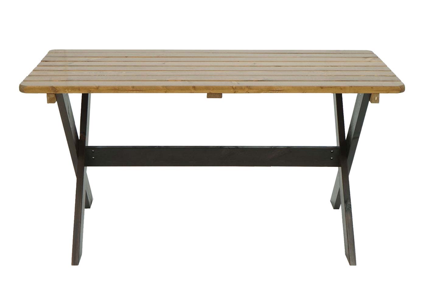 Tafel MCW-J83, tuintafel houten tafel, massief hout MVG-gecertificeerd 149cm ~ bruin, grenen donkerbruin