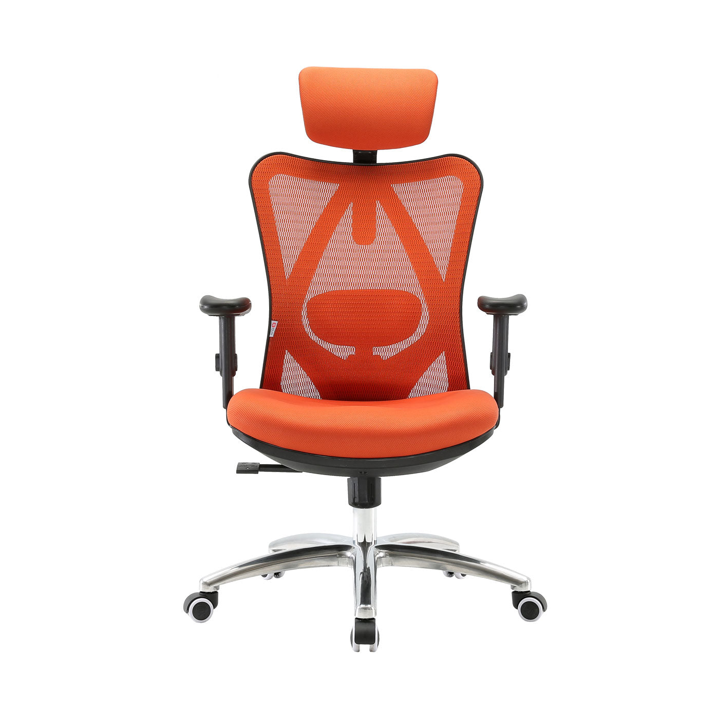 SIHOO bureaustoel bureaustoel, ergonomisch, verstelbare lendensteun, 150kg belastbaar ~ zonder voetsteun, oranje