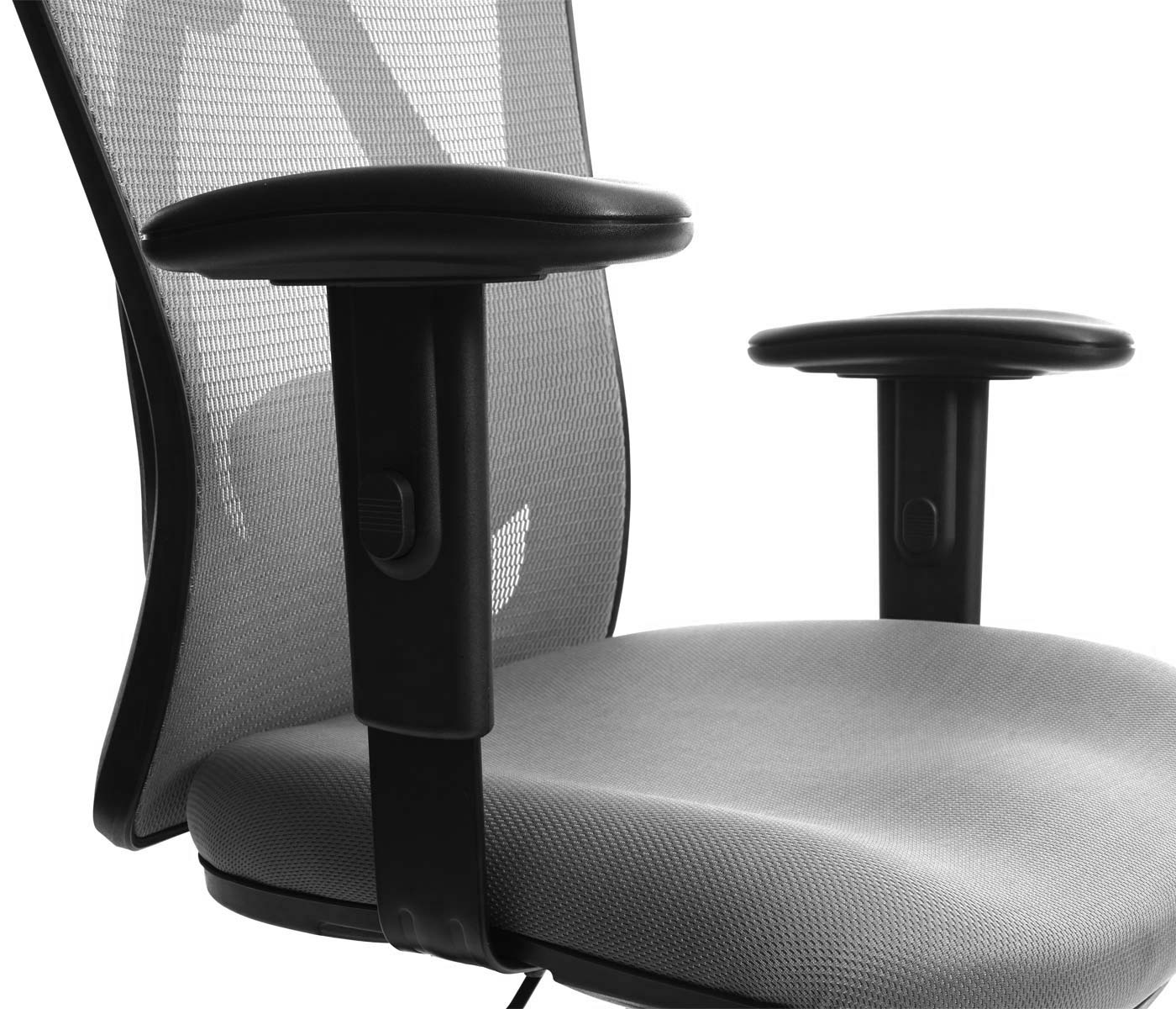 SIHOO bureaustoel bureaustoel, ergonomisch, verstelbare lendensteun, 150kg belastbaar ~ zonder voetsteun, grijs