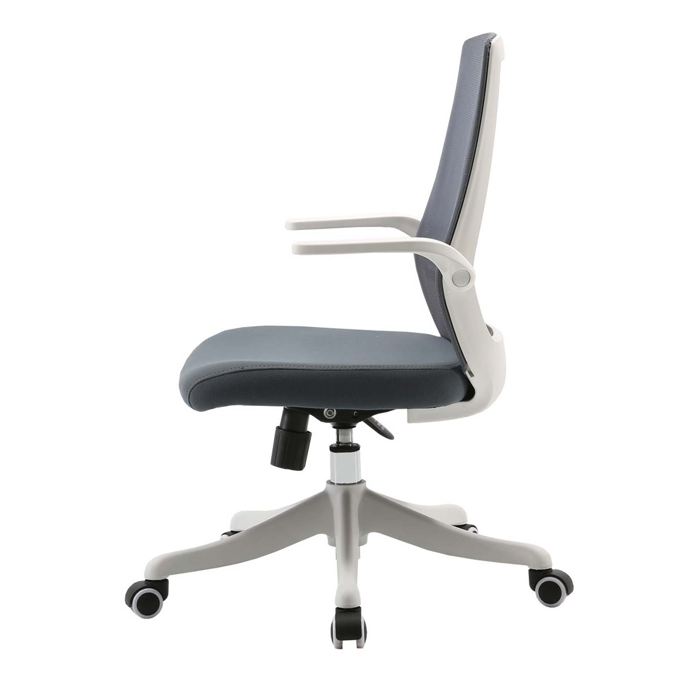 Moderne bureaustoel MCW-J88, bureaustoel, ergonomisch ademend, taillesteun, hefbare armleuning ~ grijs