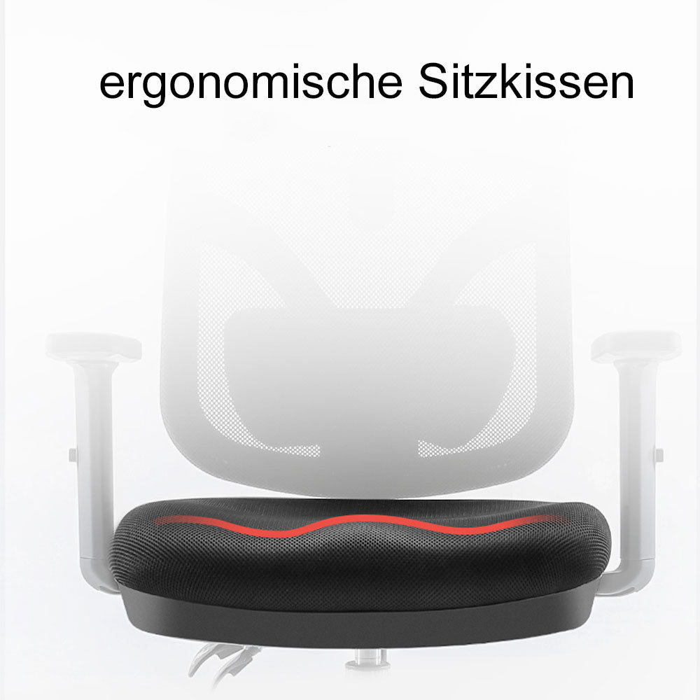 SIHOO bureaustoel bureaustoel, ergonomisch, verstelbare lendensteun en armleuning ~ zwart