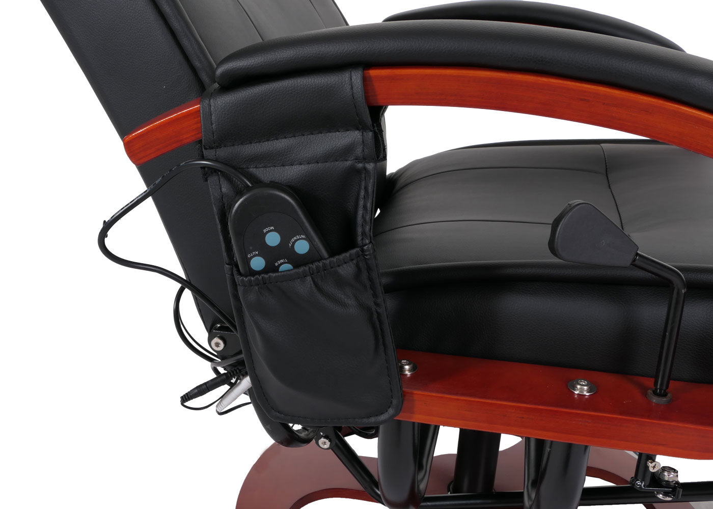 ARLES II relaxfauteuil, massagefauteuil, MET massage ~ kunstleer, zwart