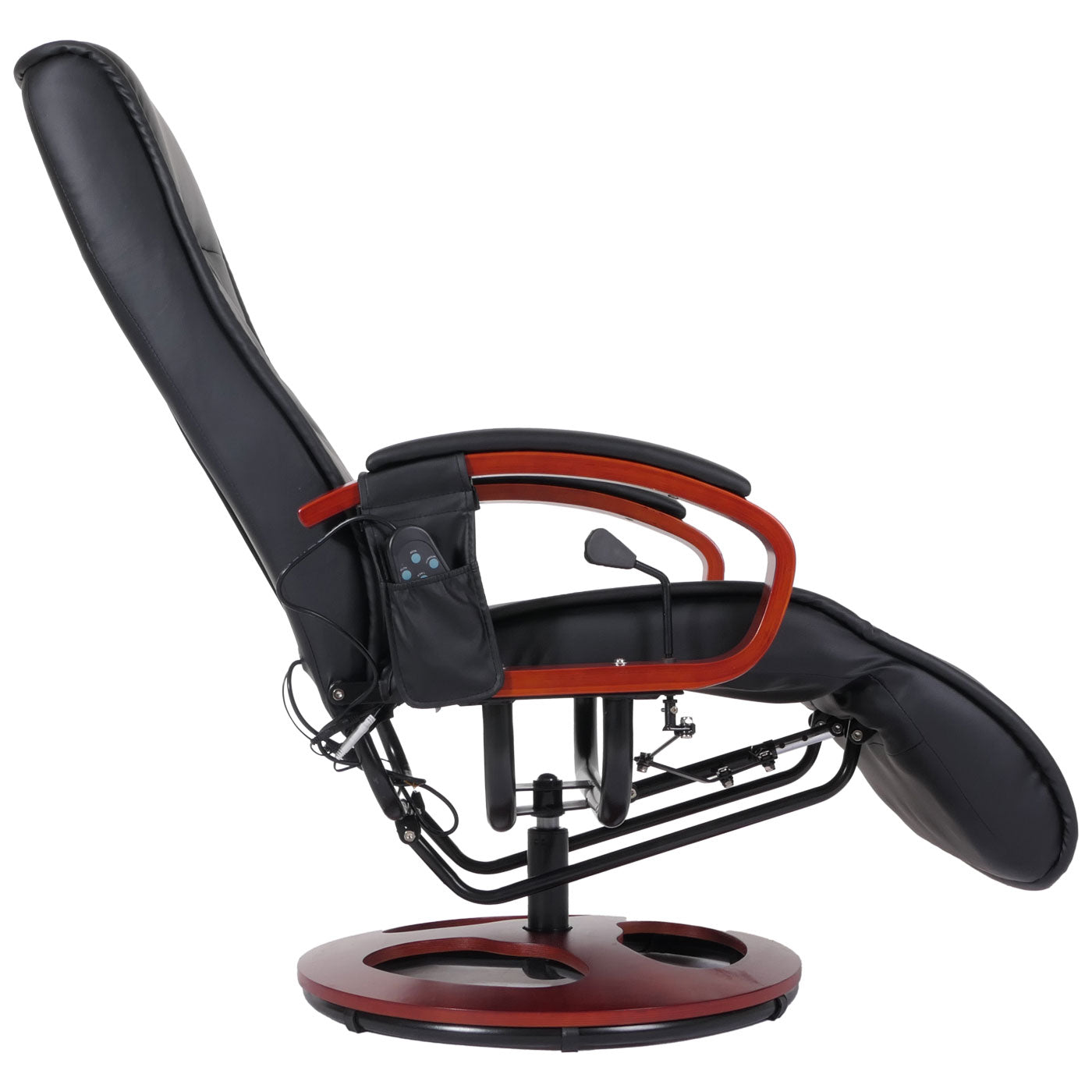 ARLES II relaxfauteuil, massagefauteuil, MET massage ~ kunstleer, zwart