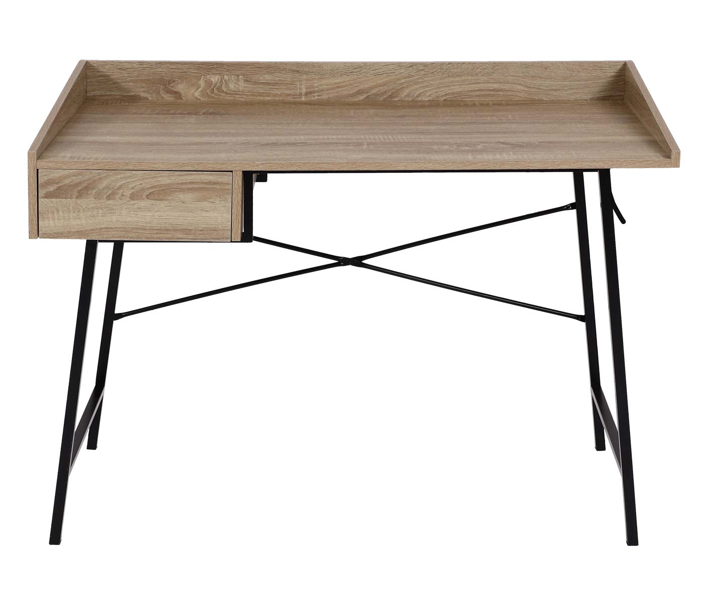 Bureau MCW-J97, bureau computerbureau, lade 3D structuur 98x114x60cm MVG-gecertificeerd ~ eiken look