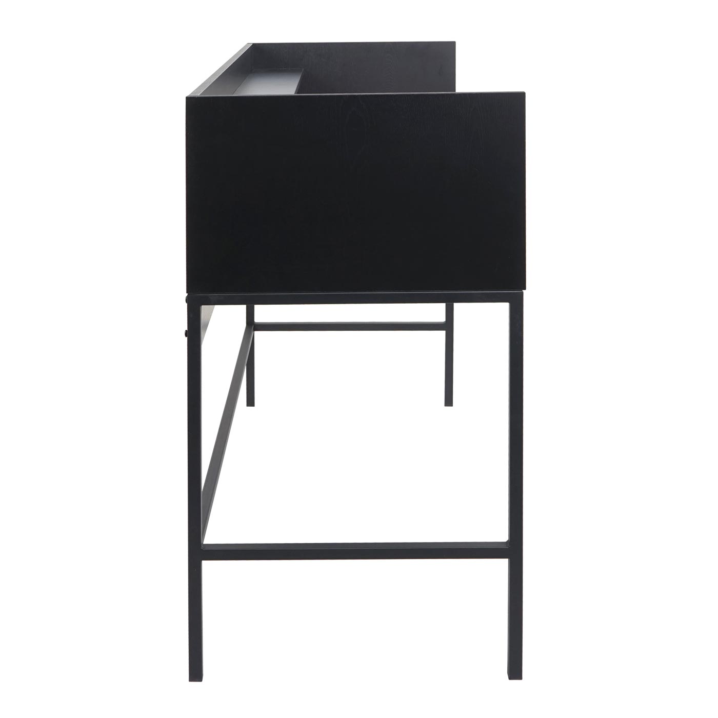 Bureau MCW-J79, bureau computer bureau werktafel, lade 120x50cm hout metaal ~ walnoot look