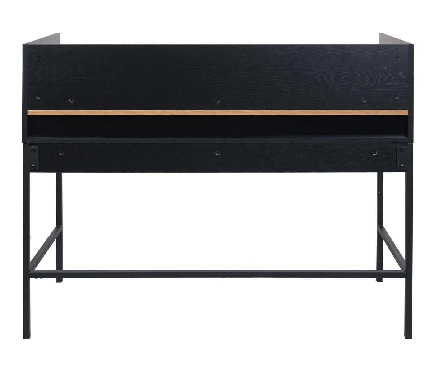 Bureau MCW-J79, bureau computer bureau werktafel, lade 120x50cm hout metaal ~ eiken-look