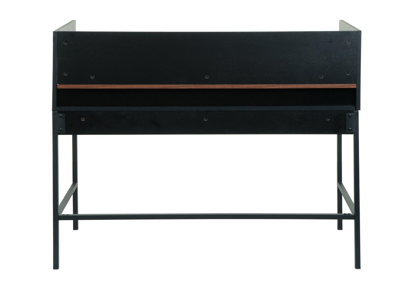 Bureau MCW-J79, bureau computer bureau werktafel, lade 120x50cm hout metaal ~ walnoot look