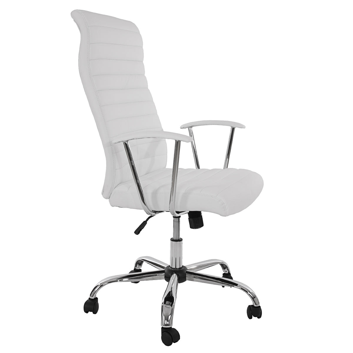 Bureaustoel Cagliari, bureaustoel bureaustoel directiestoel, kunstleer ~ wit